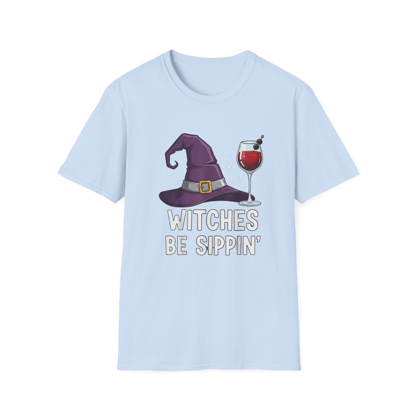 Witches Be Sippin' Unisex Softstyle T-Shirt | Spooky Season Tee, Halloween Gift, Witchy Apparel, Casual Wear, Festival Shirt
