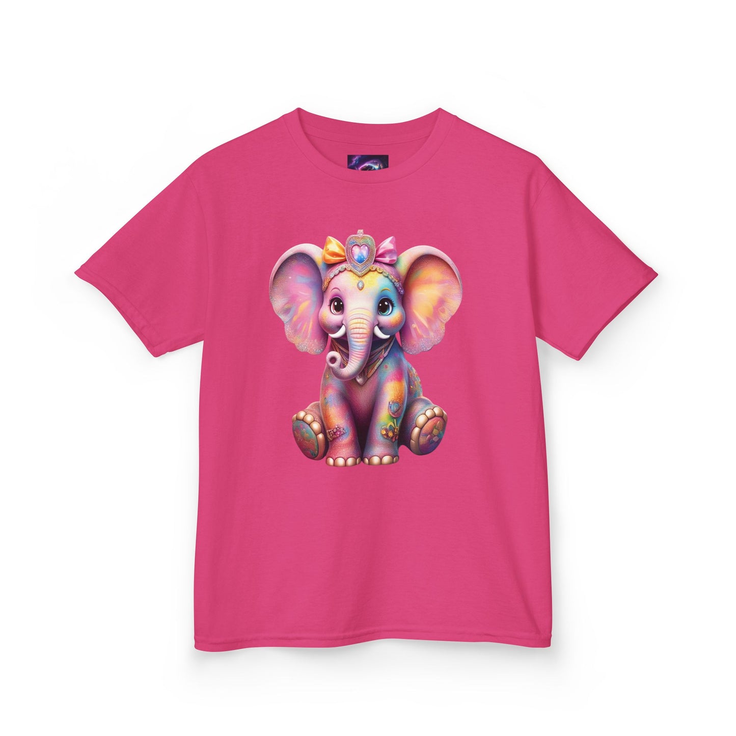 Colorful Elephant Kids Heavy Cotton Tee for Playful Adventures