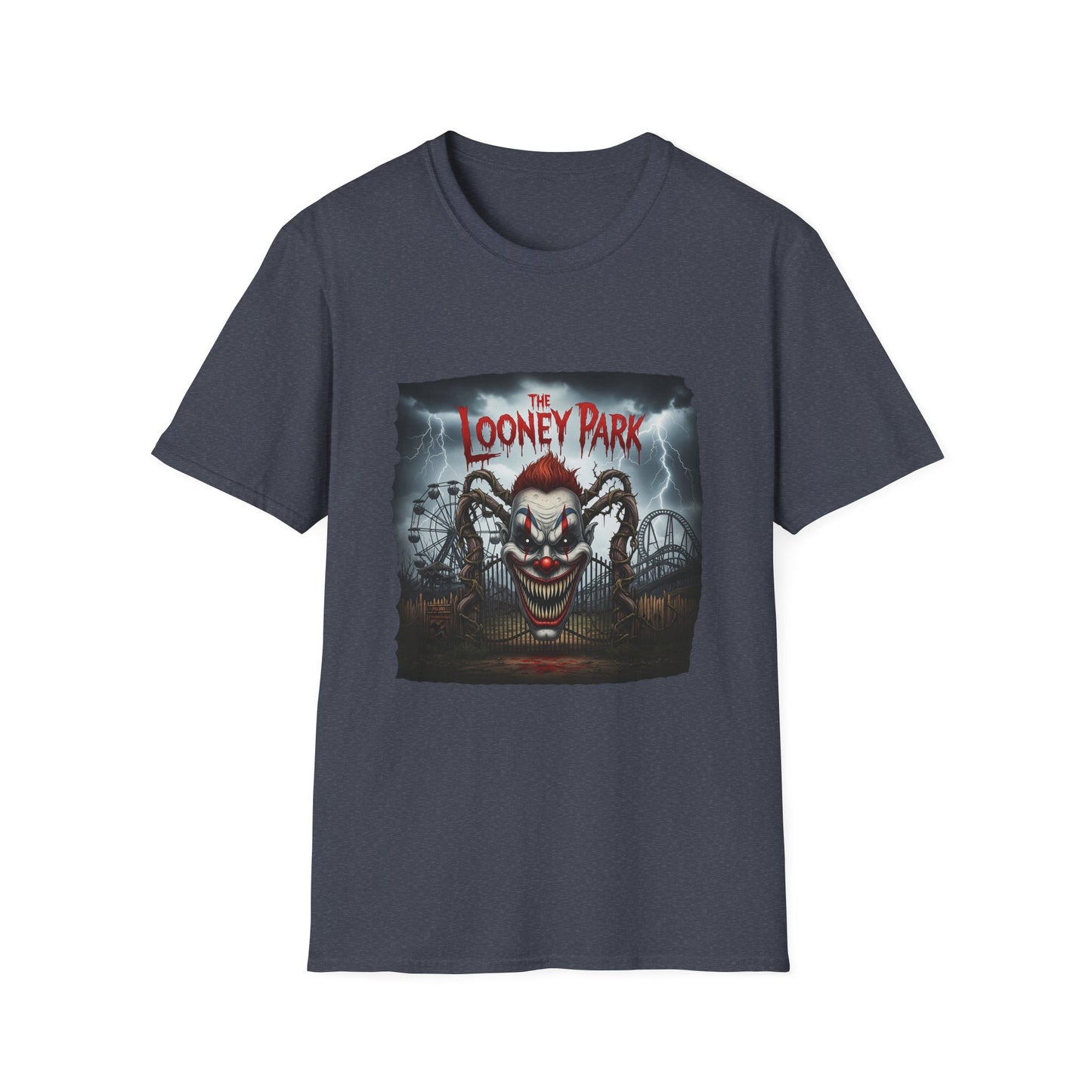 The Looney Park Creepy Carnival Unisex T-Shirt, Halloween Shirt, Horror Fan Gift, Spooky Tee, Festival Wear, Looney Park Merch