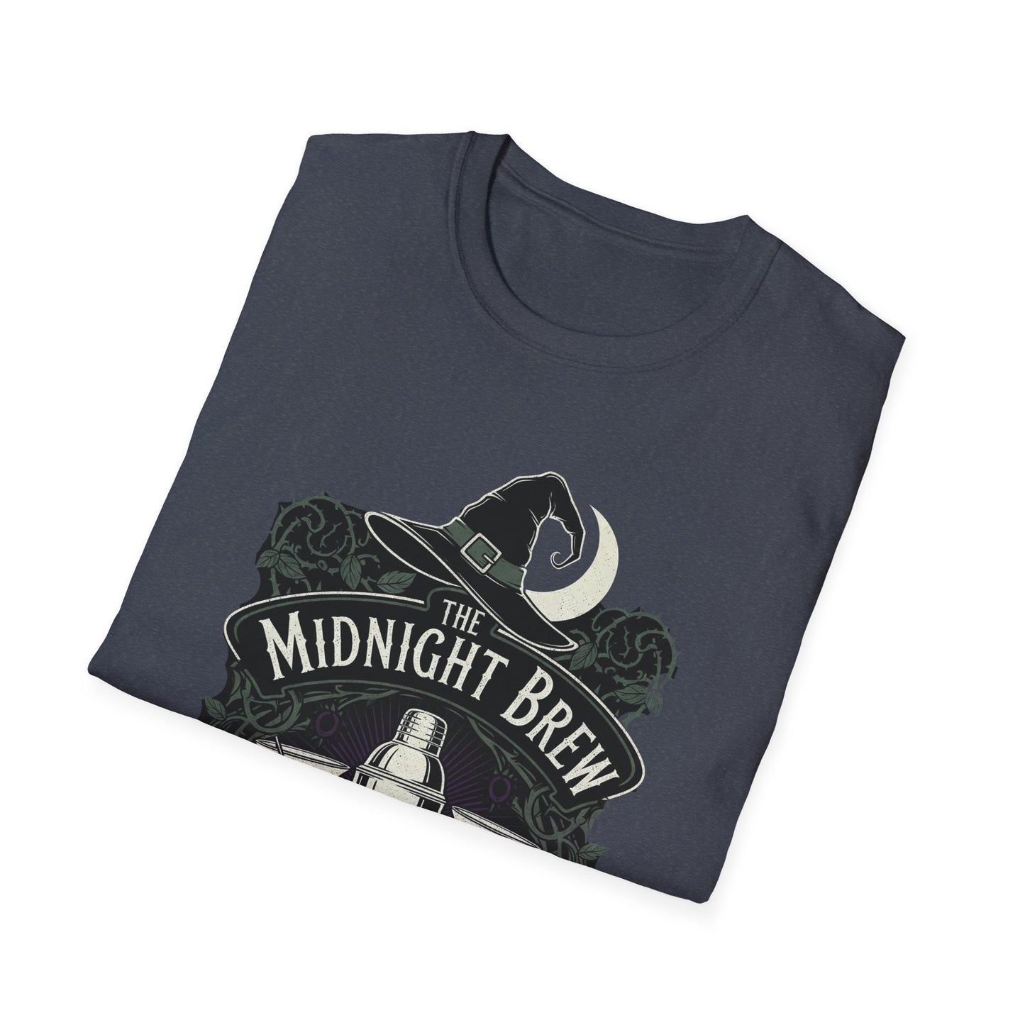 Midnight Brew Cocktail Club T-Shirt | Unisex Softstyle Tee, Barware Lovers Gift, Cocktail Party Attire, Fun Drinking Shirt, Night Out Wear