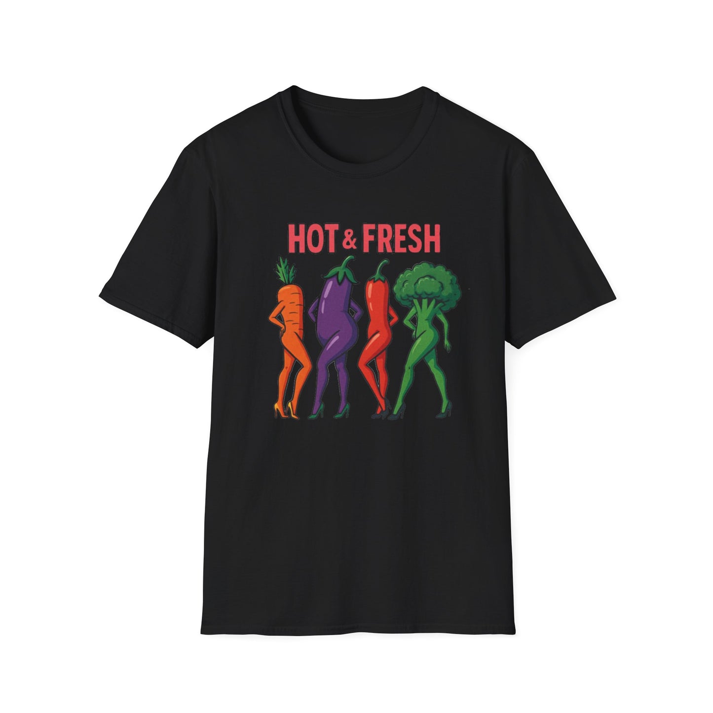 Hot & Fresh Vegetable Graphic T-Shirt, Fun Unisex Tee, Cute Foodie Gift, Summer Outfit, Vegan Fashion Statement