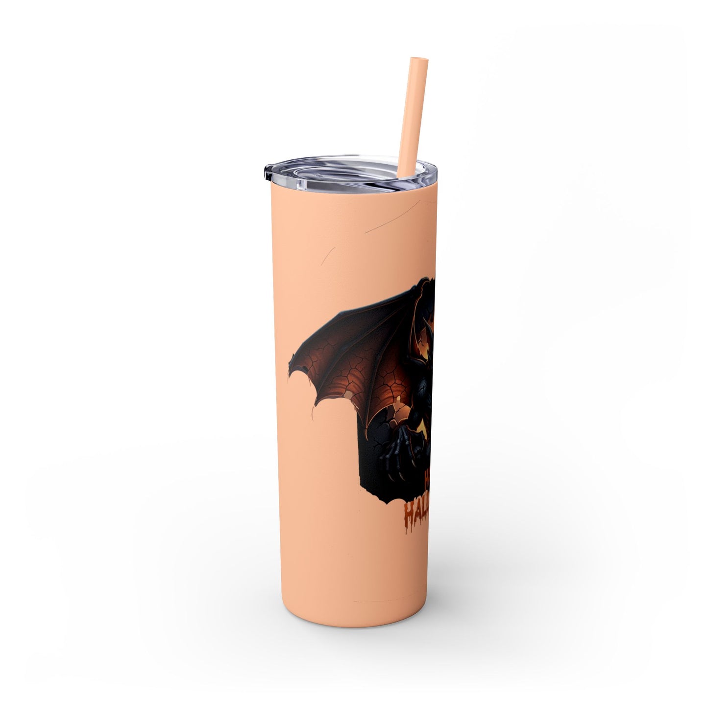Halloween Gargoyle Skinny Tumbler with Straw, Spooky Drinkware, Perfect for Parties, Fall Decor, Trick or Treat Gifts