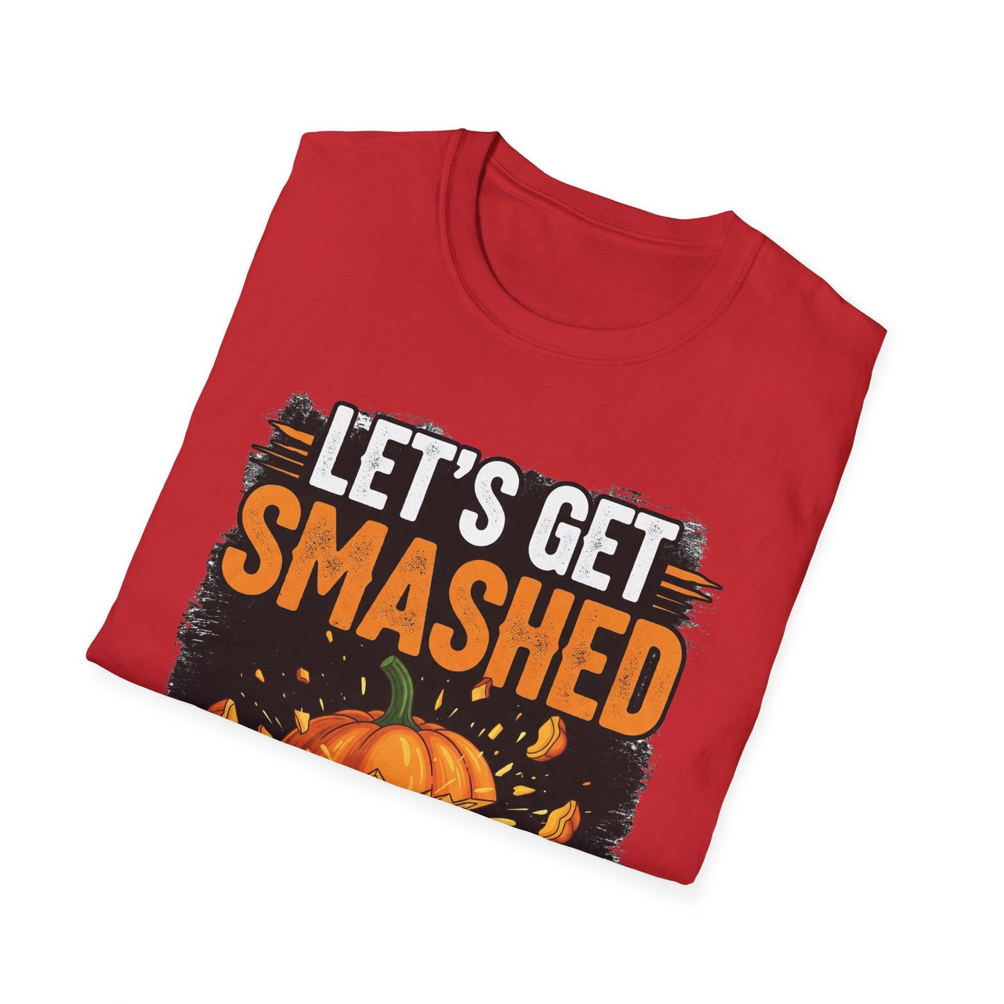 Halloween Pumpkin Lets Get Smashed Graphic T-Shirt, Fall Unisex Tee, Let's Get Smashed Halloween Shirt, Casual Halloween Apparel, Fun Pumpkin Shirt