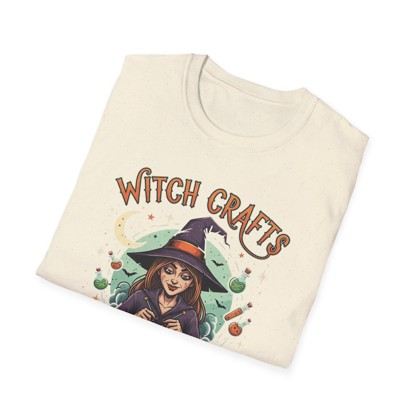 Witchcrafts Unisex Softstyle T-Shirt | Spooky Halloween Tee, Witchy Apparel, Gift for Witches, Retro Graphic Shirt, Autumn Fashion