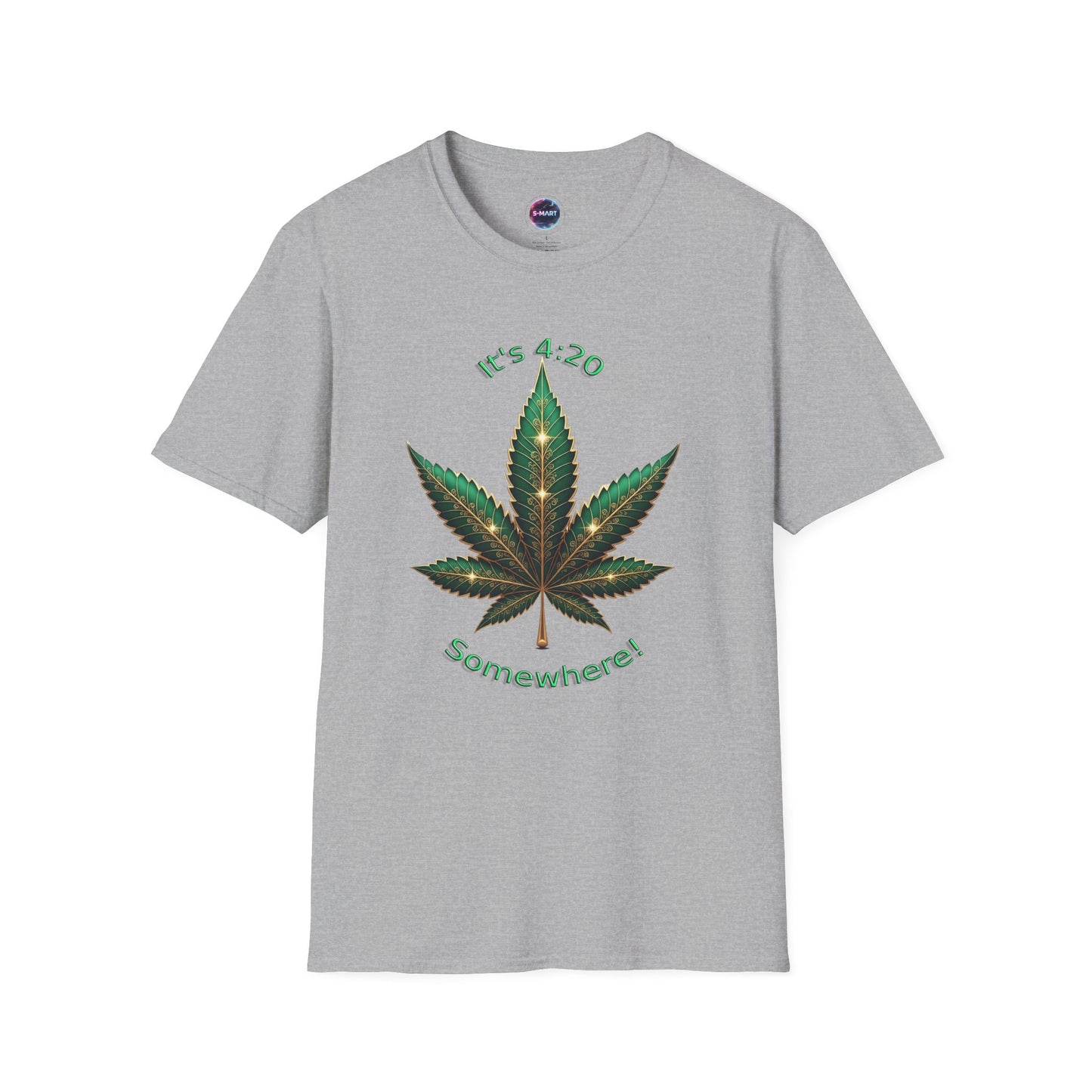 It's 420 Somewhere Vibes Unisex T-Shirt - Perfect for Cannabis Enthusiasts, Gifts, Festivals, Casual Wear, and Celebrations! - S-Mart Shop Smart Treasures
