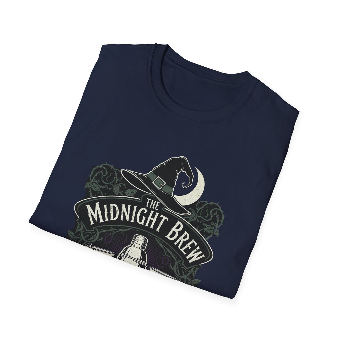 Midnight Brew Cocktail Club T-Shirt | Unisex Softstyle Tee, Barware Lovers Gift, Cocktail Party Attire, Fun Drinking Shirt, Night Out Wear