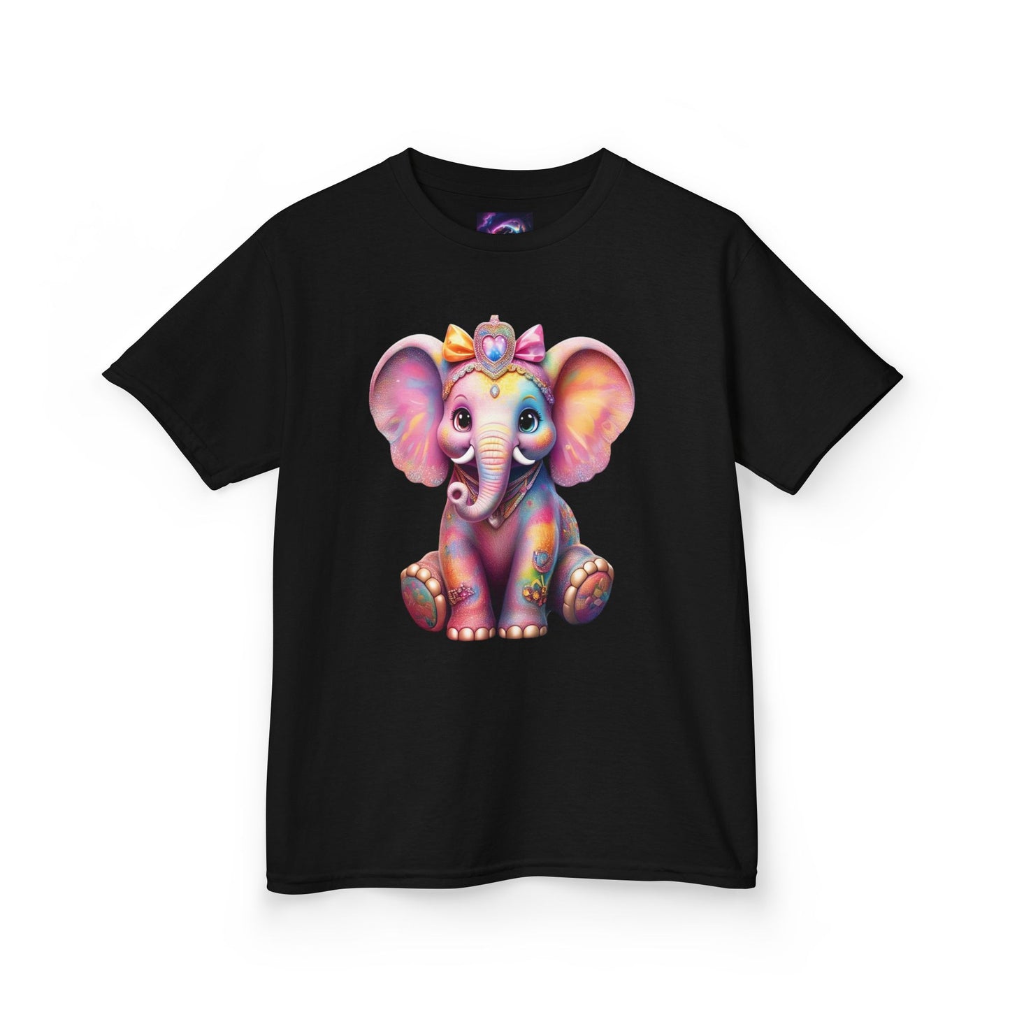 Colorful Elephant Kids Heavy Cotton Tee for Playful Adventures