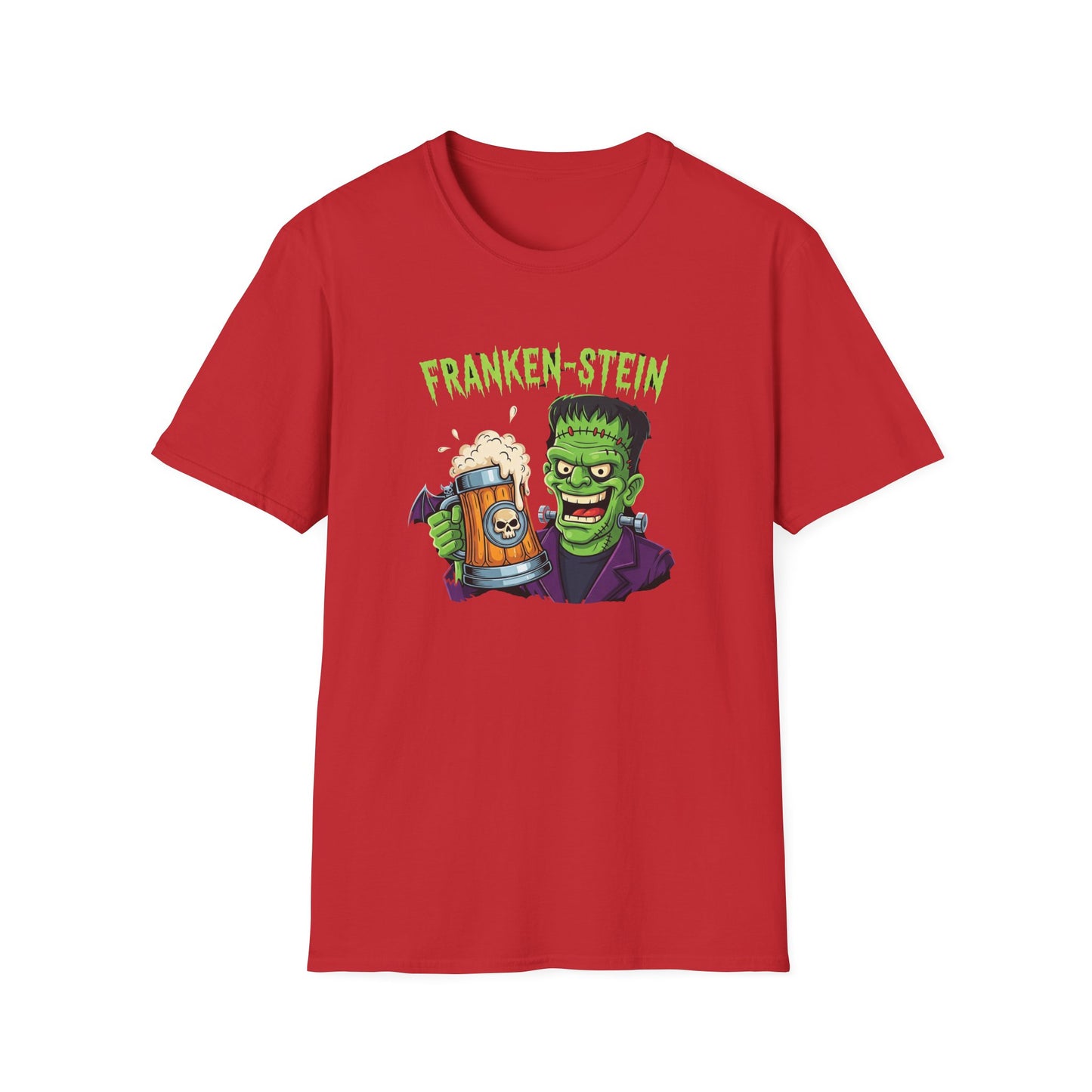 Franken-stein Beer T-Shirt, Spooky Halloween Apparel, Unisex Graphic Tee, Monster Mash Party Shirt, Halloween Costume Top, Beer Lover Gift