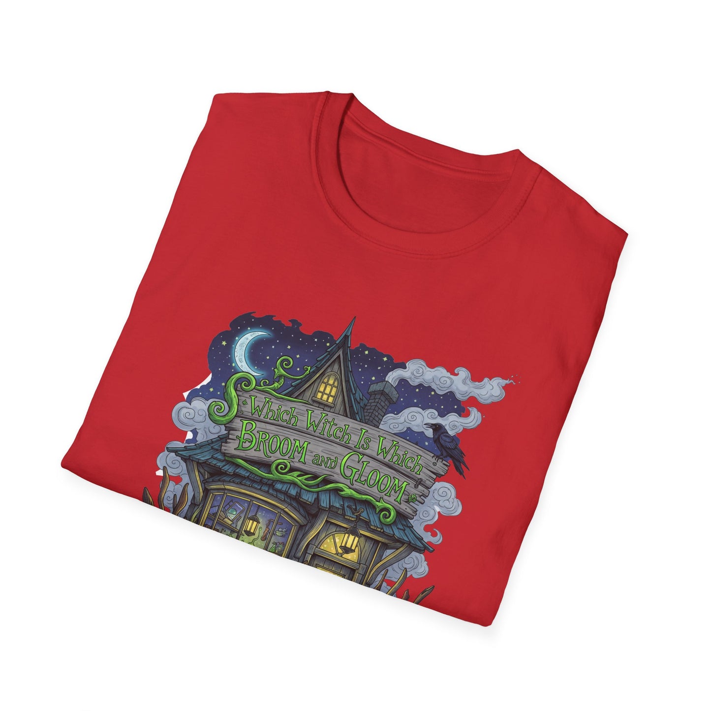 Halloween Which Witch Is Which Broom and Gloom Unisex T-Shirt, Spooky Shirt, Graphic Tee, Fall Apparel, Halloween Gift, Cozy Casual Wear
