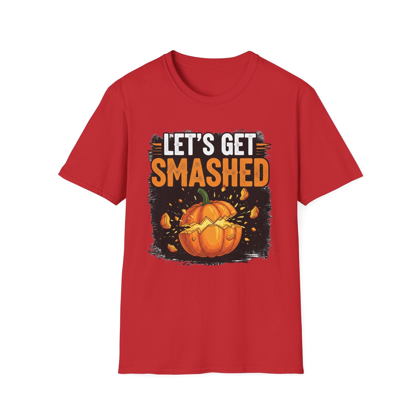 Halloween Pumpkin Lets Get Smashed Graphic T-Shirt, Fall Unisex Tee, Let's Get Smashed Halloween Shirt, Casual Halloween Apparel, Fun Pumpkin Shirt