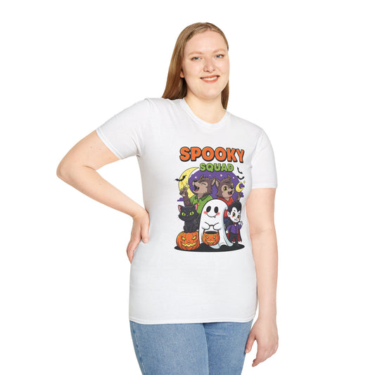 Spooky Squad T-Shirt, Halloween Tee, Cute Ghost Shirt, Unisex Graphic Tee, Fall Fashion, Trick or Treat T-Shirt