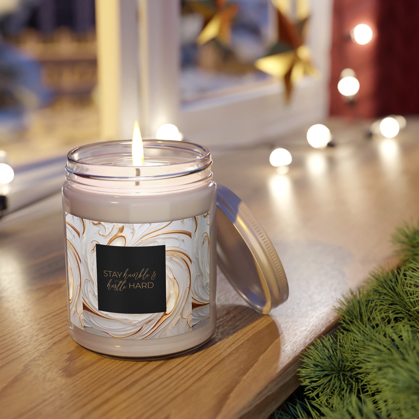 Stay Humble & Hustle Hard Scented Candle - 9oz Elegant Home Decor