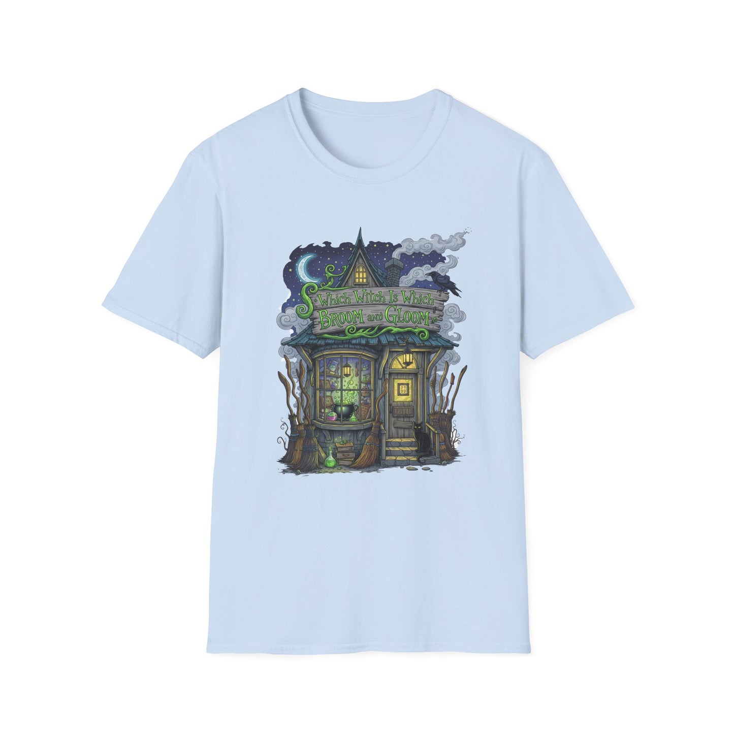 Halloween Which Witch Is Which Broom and Gloom Unisex T-Shirt, Spooky Shirt, Graphic Tee, Fall Apparel, Halloween Gift, Cozy Casual Wear
