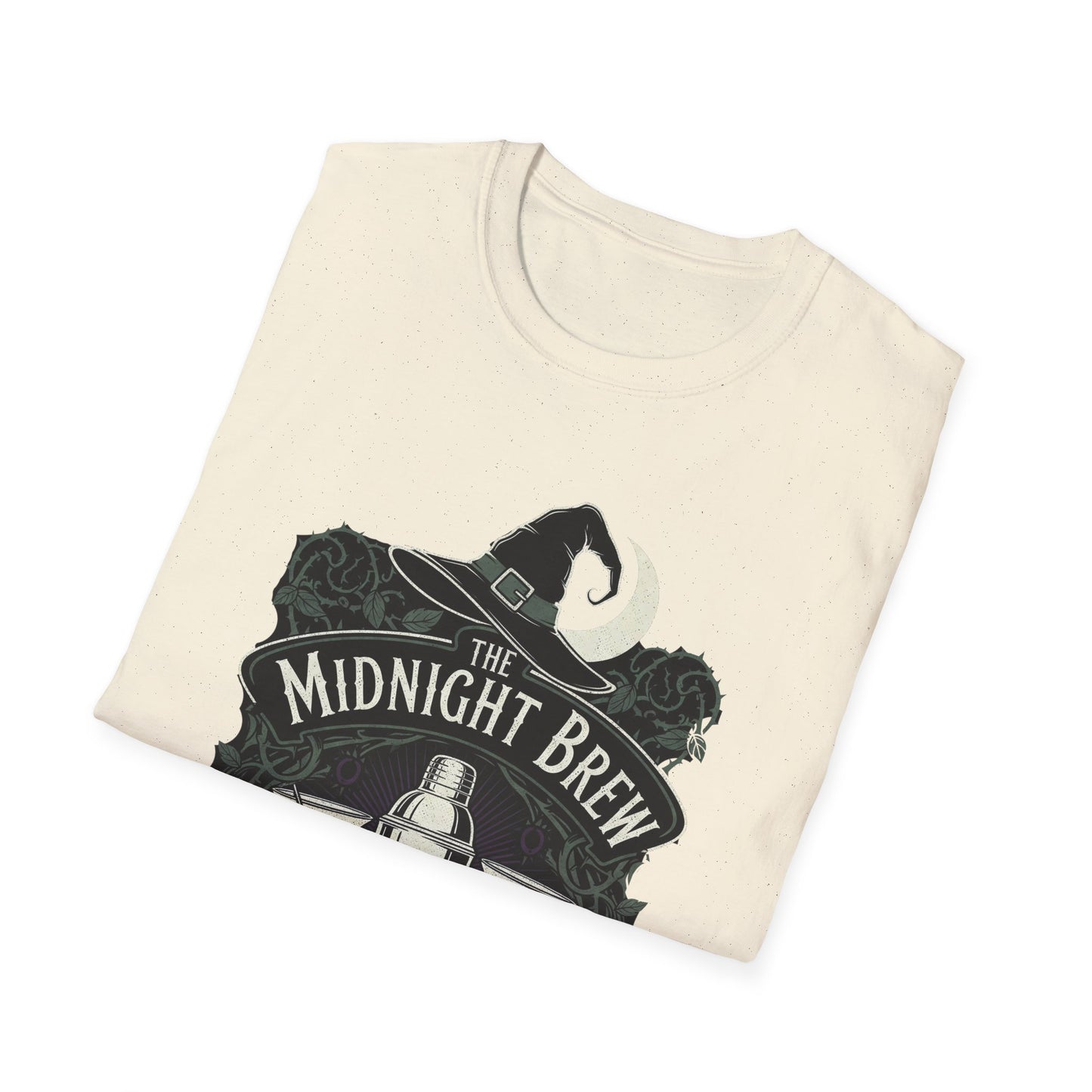 Midnight Brew Cocktail Club T-Shirt | Unisex Softstyle Tee, Barware Lovers Gift, Cocktail Party Attire, Fun Drinking Shirt, Night Out Wear