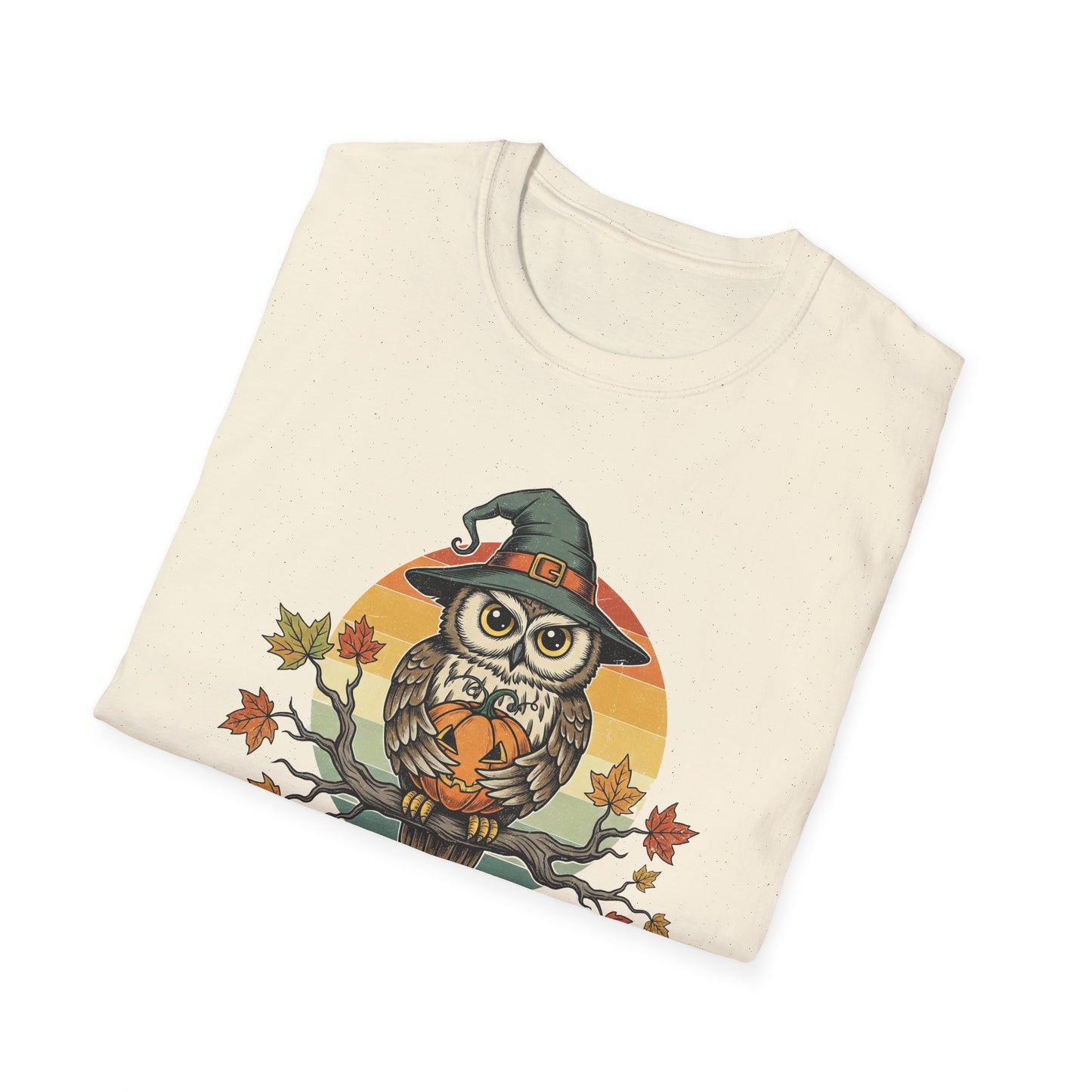 Halloween Happy Owl O Ween Graphic Tee, Casual Fall T-Shirt, Seasonal Gift, Unisex Halloween Shirt, Fun Halloween Outfit