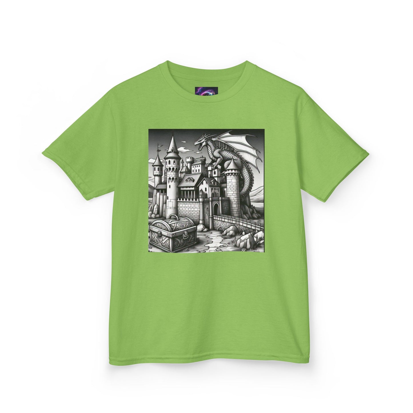 Kids Color Your Own Dragon Castle Tee - Fantasy Adventure Shirt for Imaginative Play