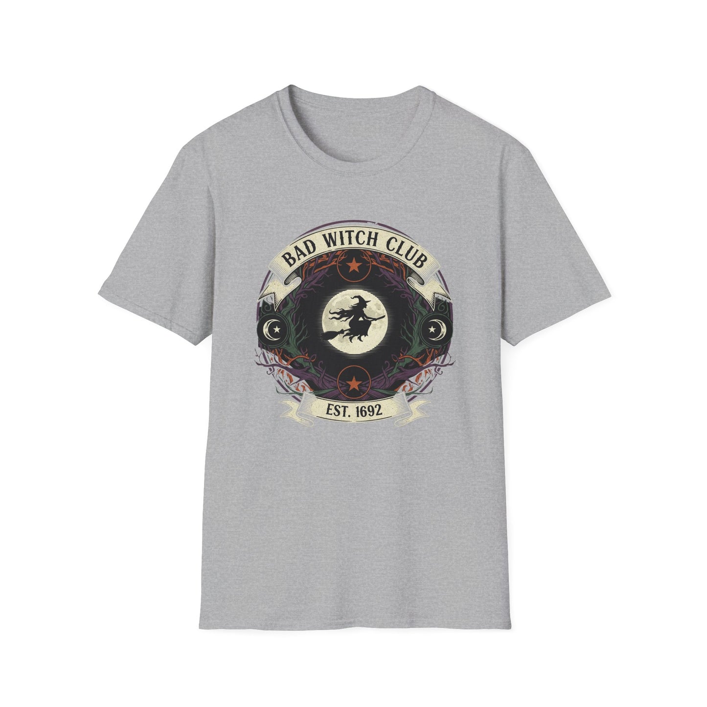 Unisex Bad Witch Club T-Shirt | Boho Style Tee, Witchy Gifts, Halloween Outfit, Casual Wear, Occult Apparel