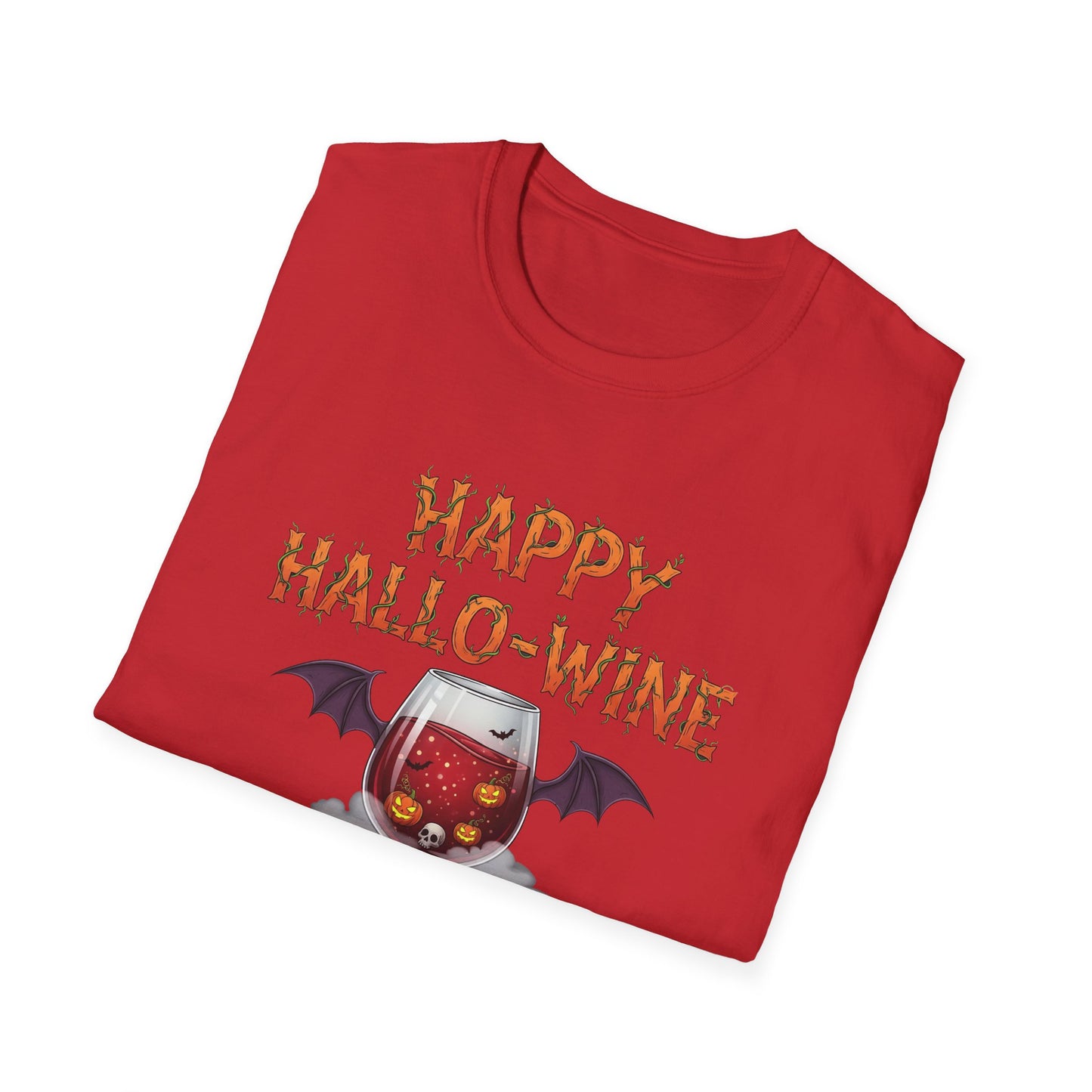 Happy Halloween Wine T-Shirt, Fun Costume Tee, Unisex Graphic Shirt, Spooky Party Wear, Gift for Wine Lovers