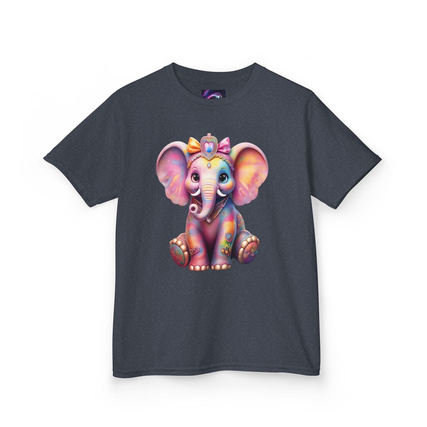 Colorful Elephant Kids Heavy Cotton Tee for Playful Adventures