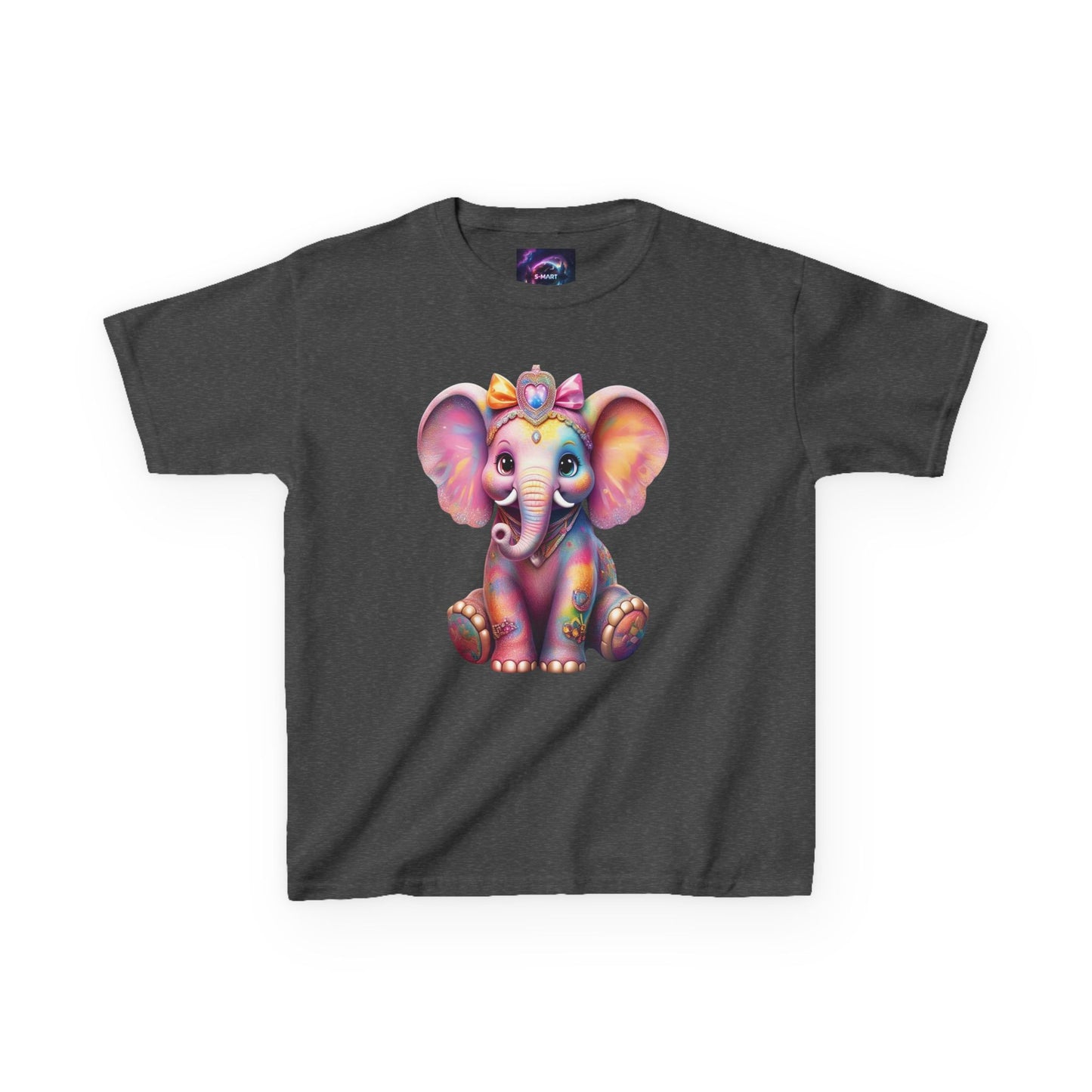 Colorful Elephant Kids Heavy Cotton Tee for Playful Adventures