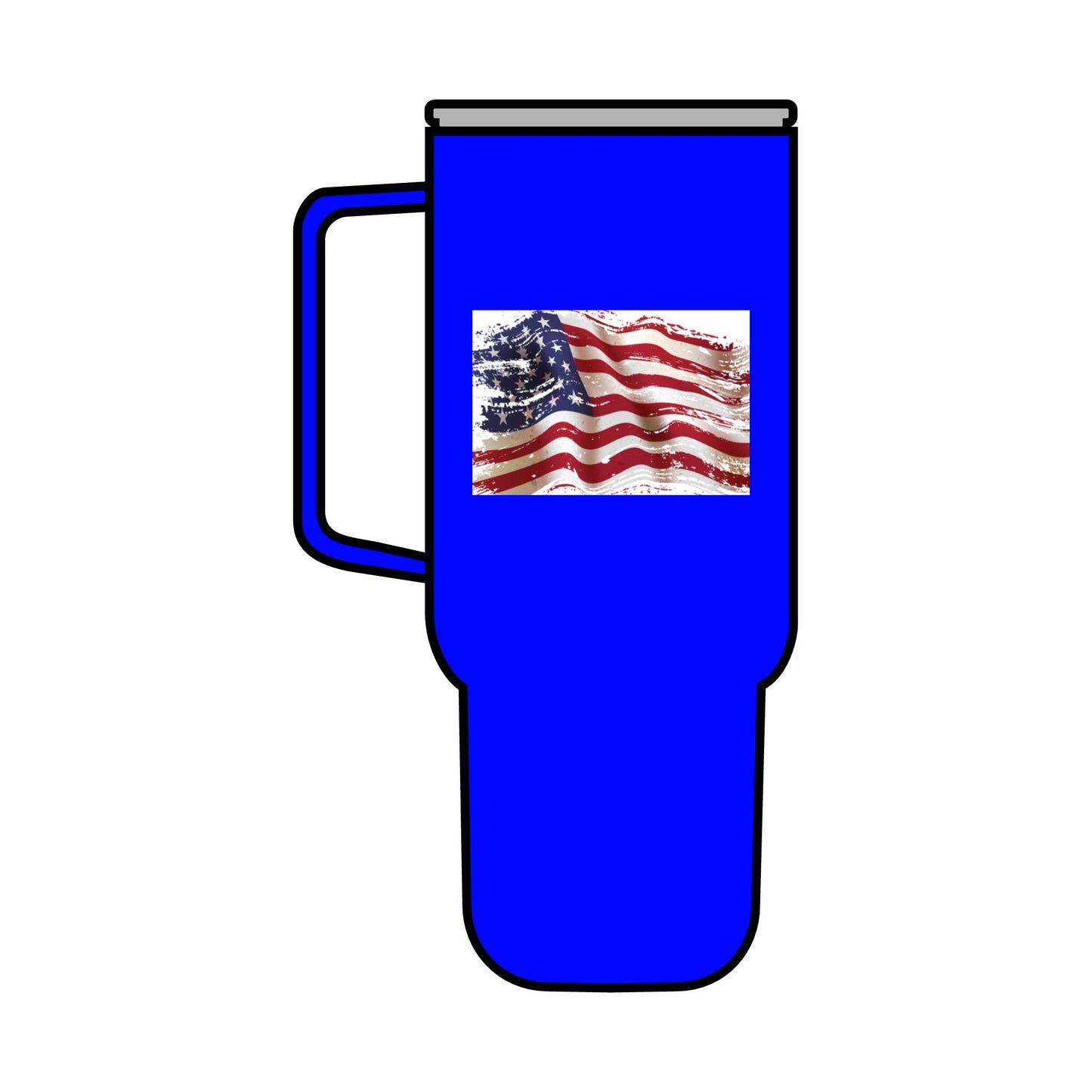 Engraved 40oz Insulated Tumbler - American Flag & Firefighter Tribute