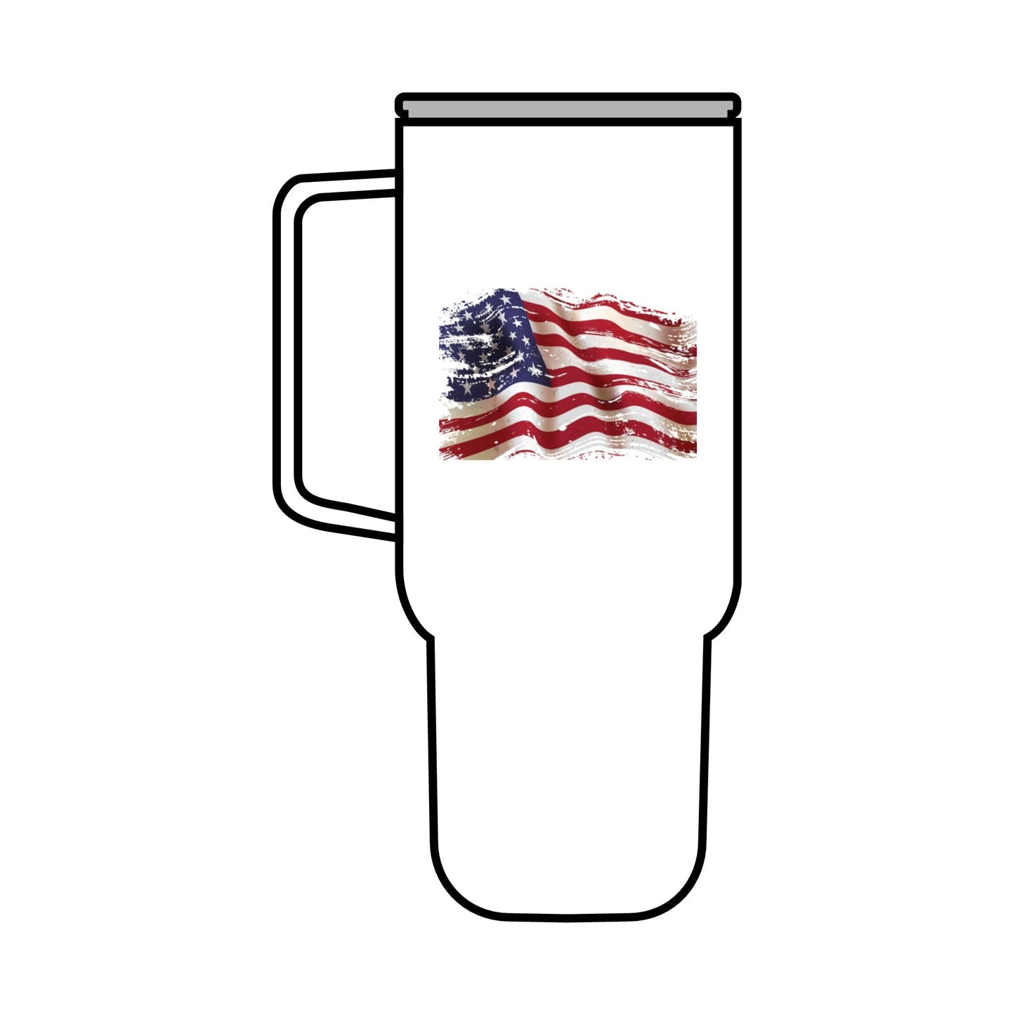 Engraved 40oz Insulated Tumbler - American Flag & Firefighter Tribute