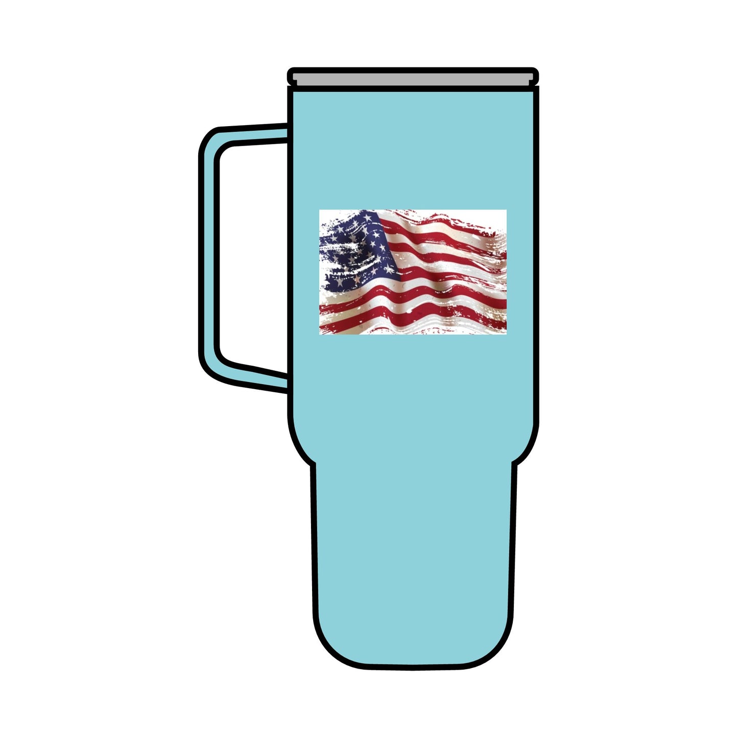 Engraved 40oz Insulated Tumbler - American Flag & Firefighter Tribute