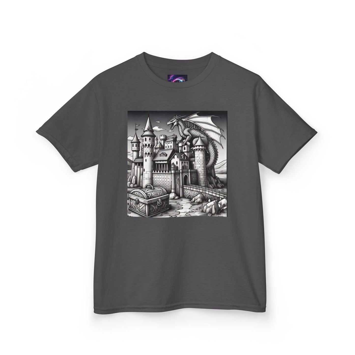 Kids Color Your Own Dragon Castle Tee - Fantasy Adventure Shirt for Imaginative Play