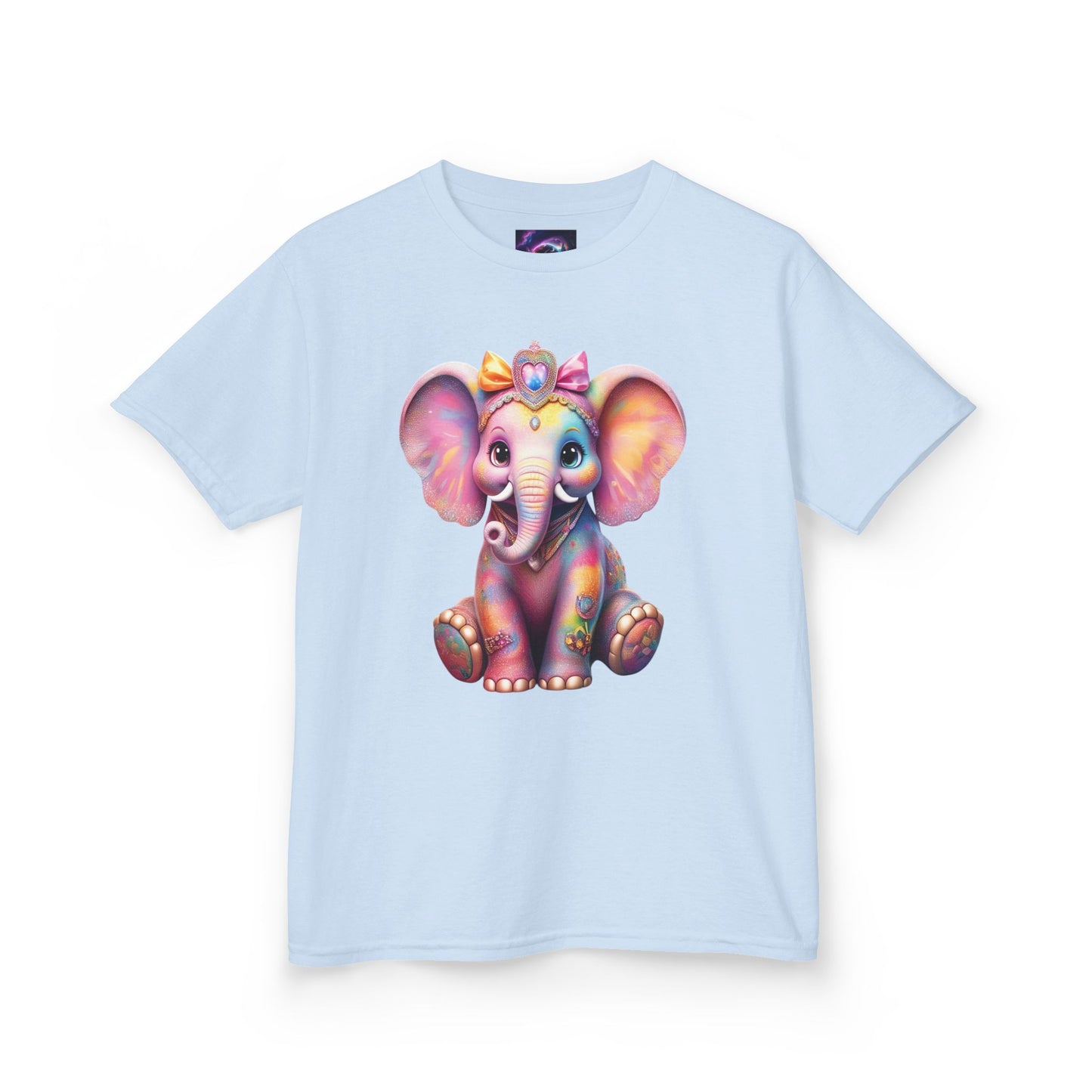 Colorful Elephant Kids Heavy Cotton Tee for Playful Adventures