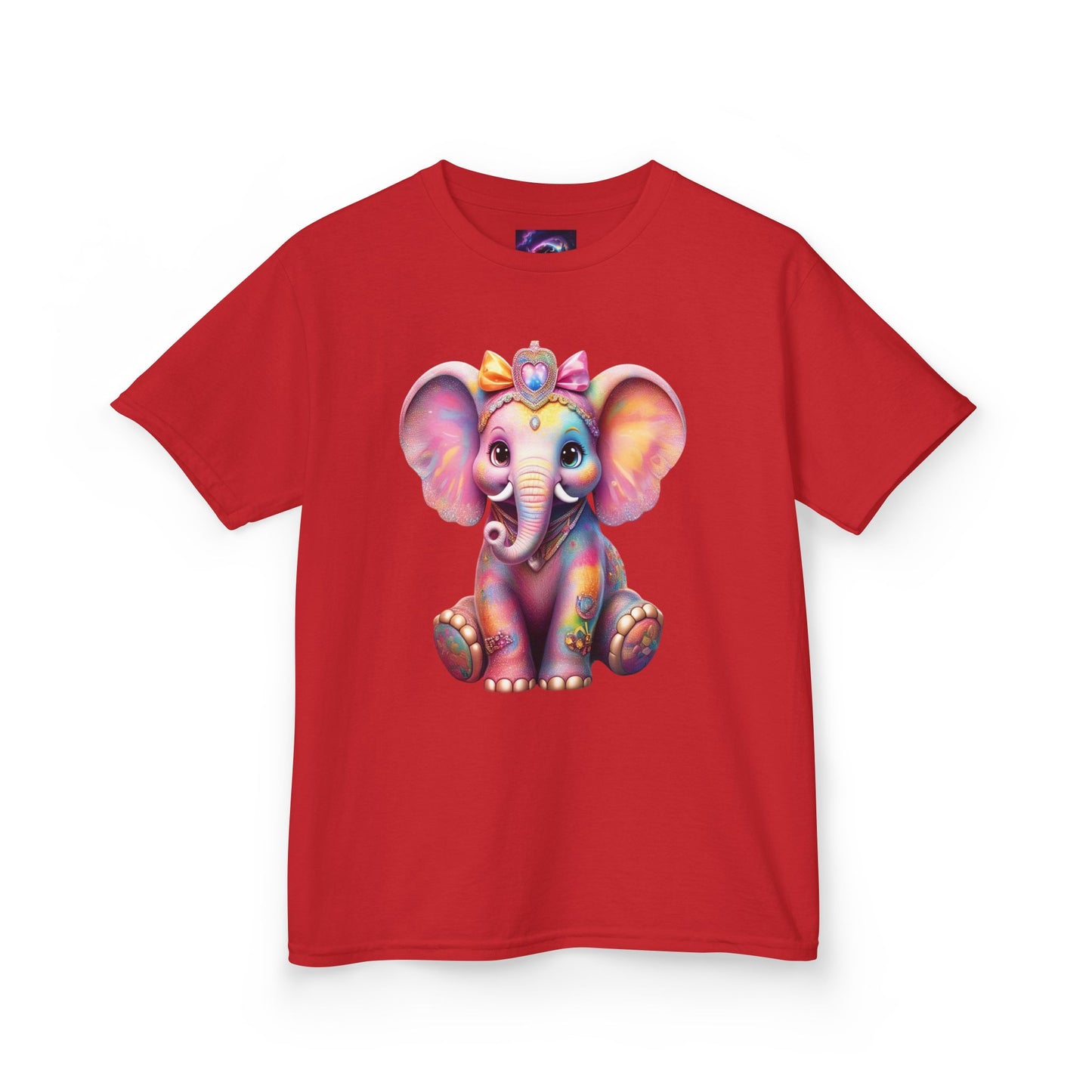 Colorful Elephant Kids Heavy Cotton Tee for Playful Adventures