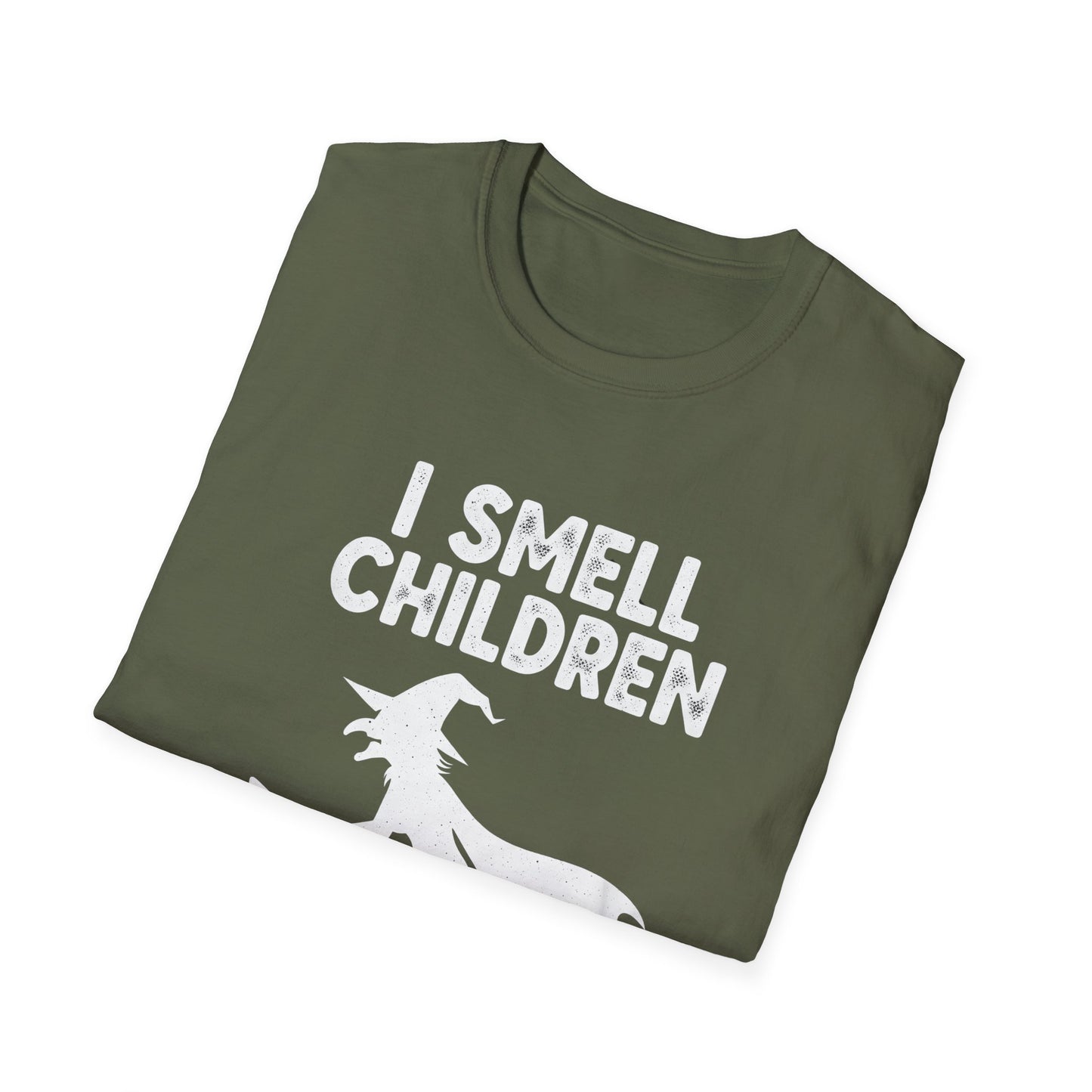 Funny I Smell Children Witch Parity Unisex Softstyle T-Shirt - I Smell Children, Gift for Parents, Humor Tee, Casual Wear, Halloween Party, Fun Outfit
