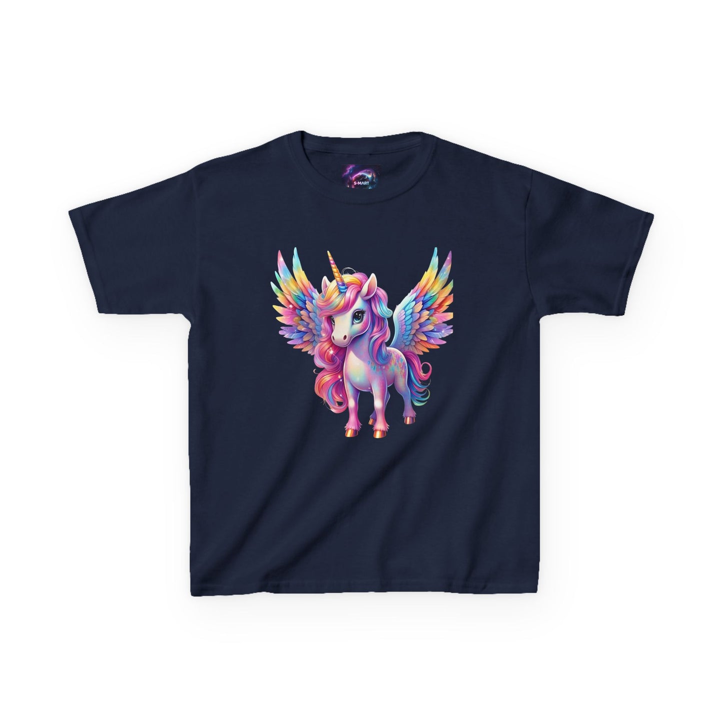 Colorful Unicorn Kids Heavy Cotton Tee - Fun & Whimsical Shirt for Magical Play