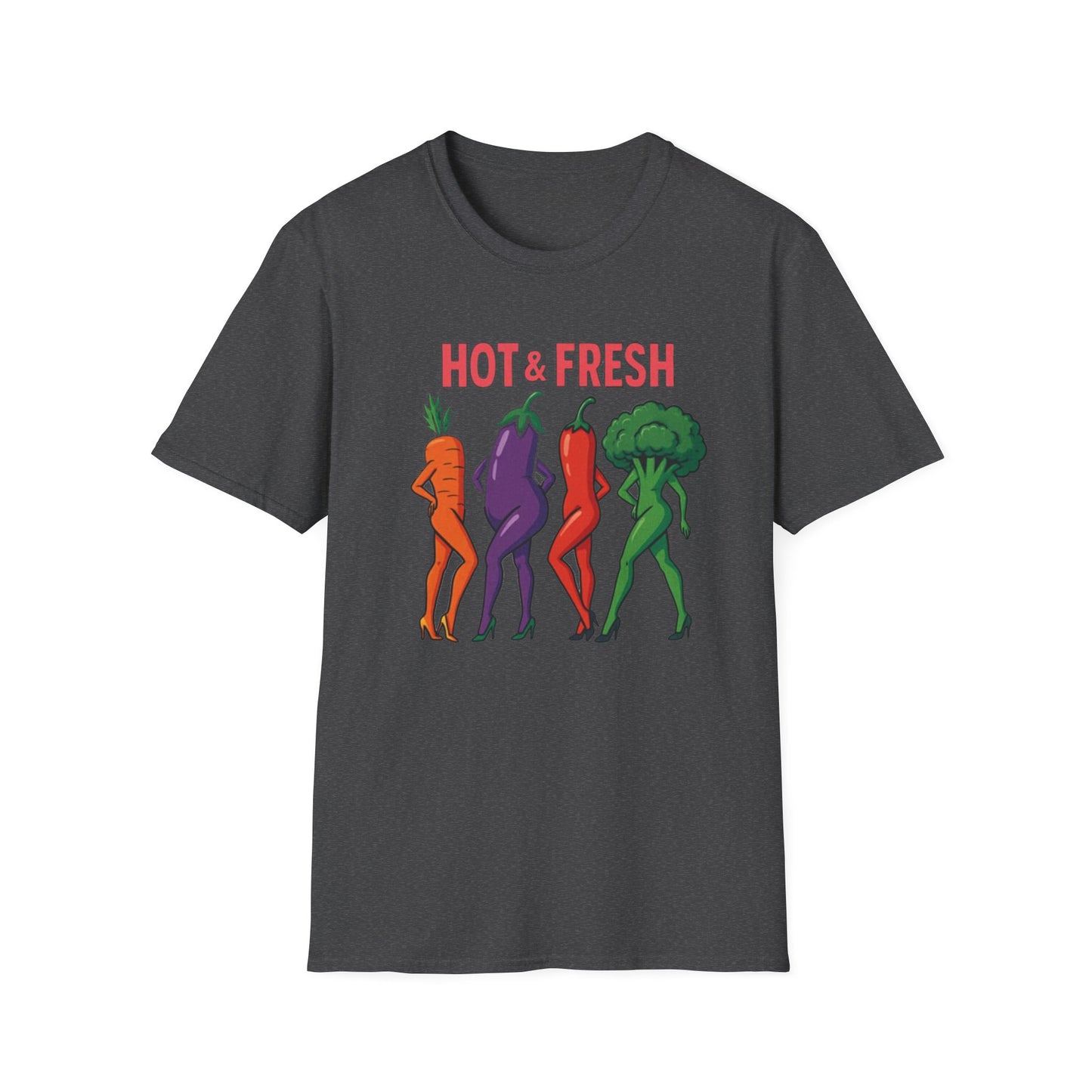 Hot & Fresh Vegetable Graphic T-Shirt, Fun Unisex Tee, Cute Foodie Gift, Summer Outfit, Vegan Fashion Statement