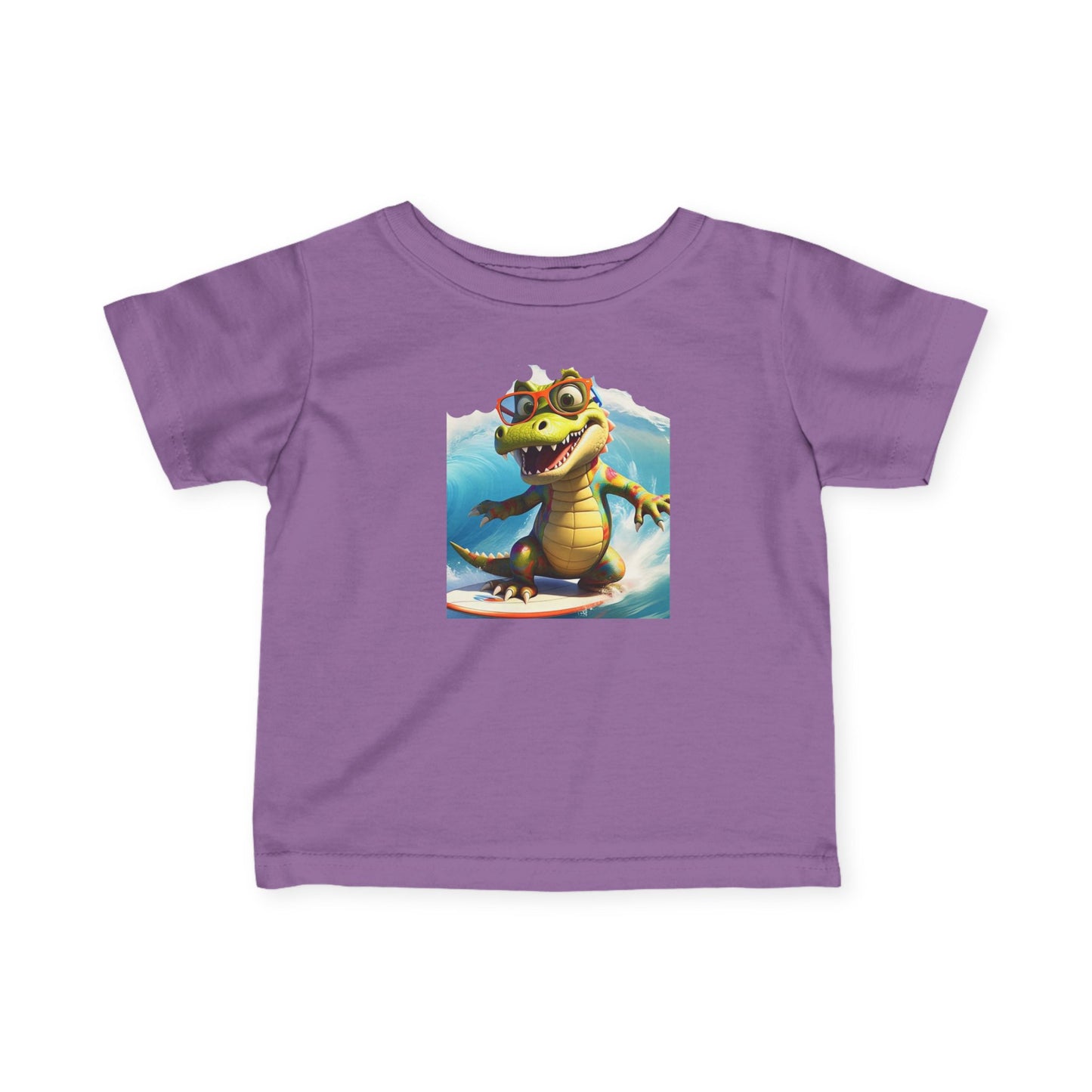 Cute Alligator Surfing Infant Tee - Perfect for Playtime & Summer Fun