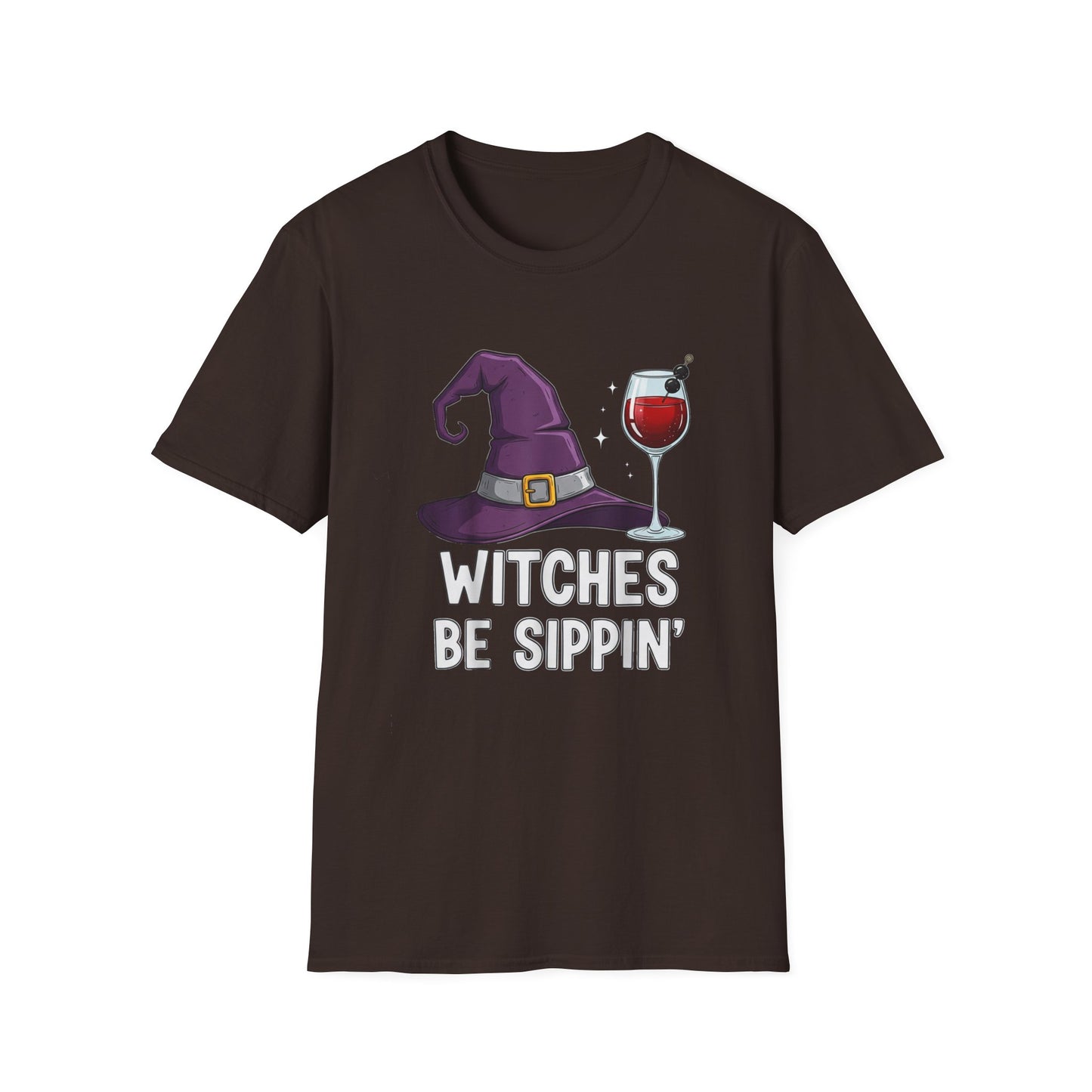 Witches Be Sippin' Unisex Softstyle T-Shirt | Spooky Season Tee, Halloween Gift, Witchy Apparel, Casual Wear, Festival Shirt