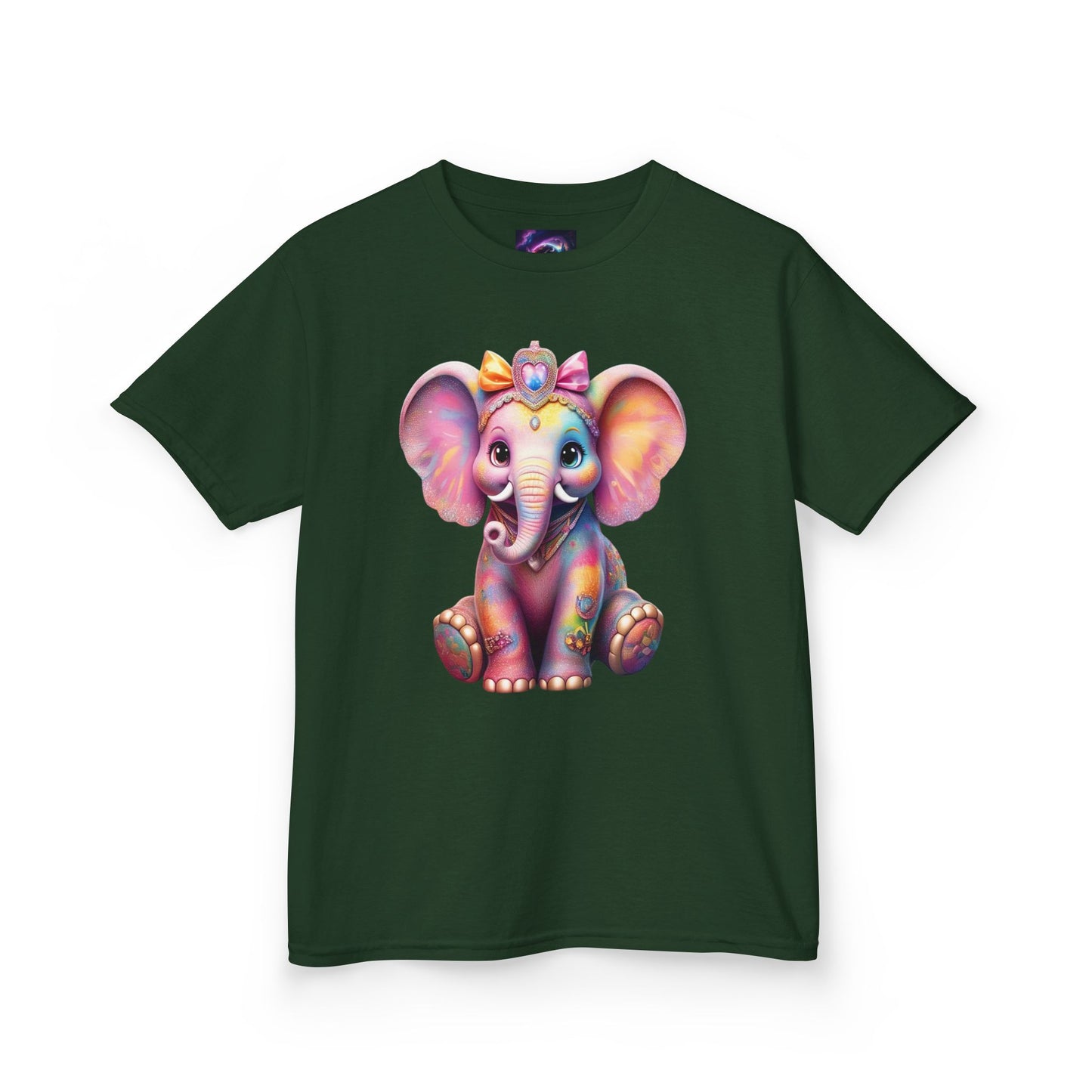 Colorful Elephant Kids Heavy Cotton Tee for Playful Adventures