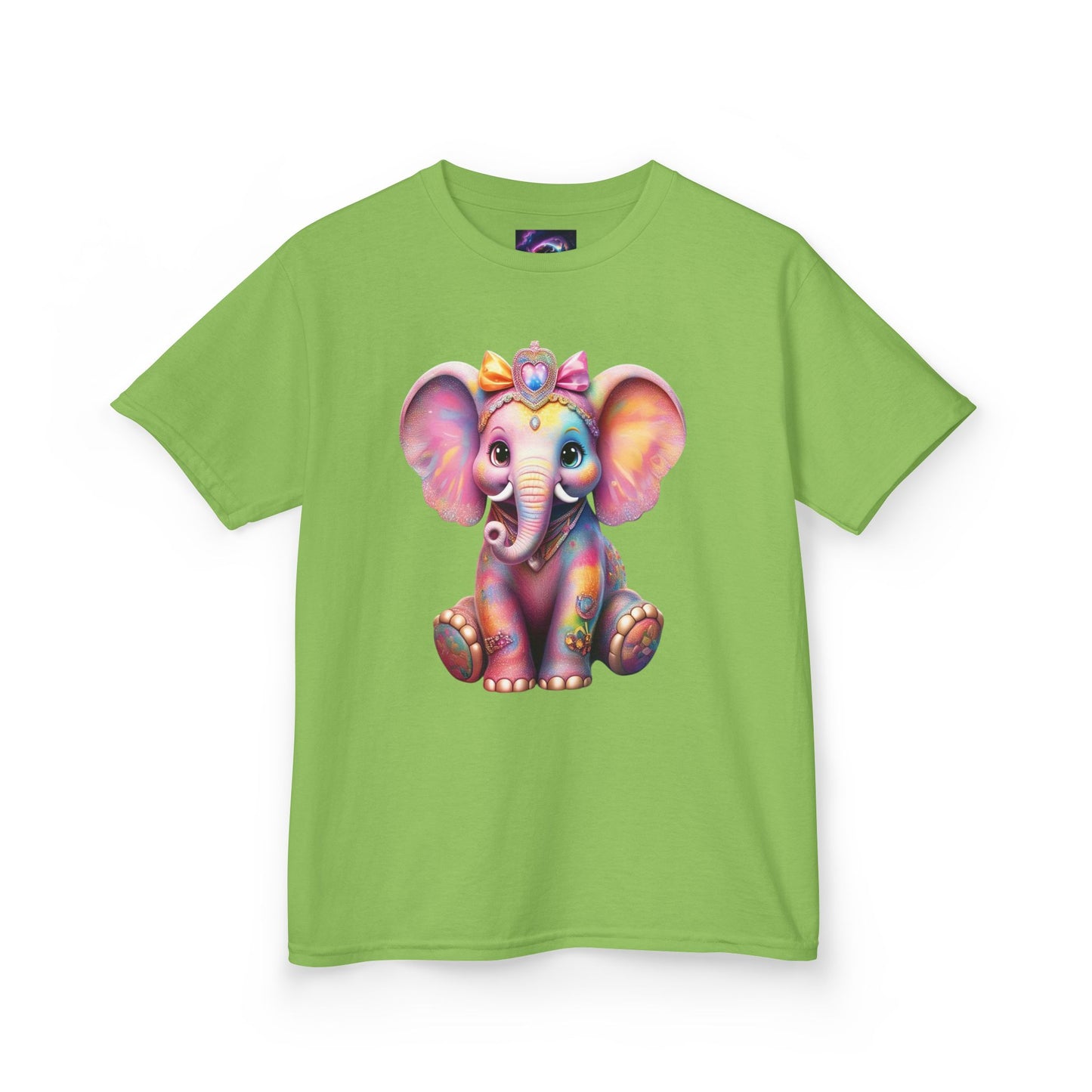 Colorful Elephant Kids Heavy Cotton Tee for Playful Adventures