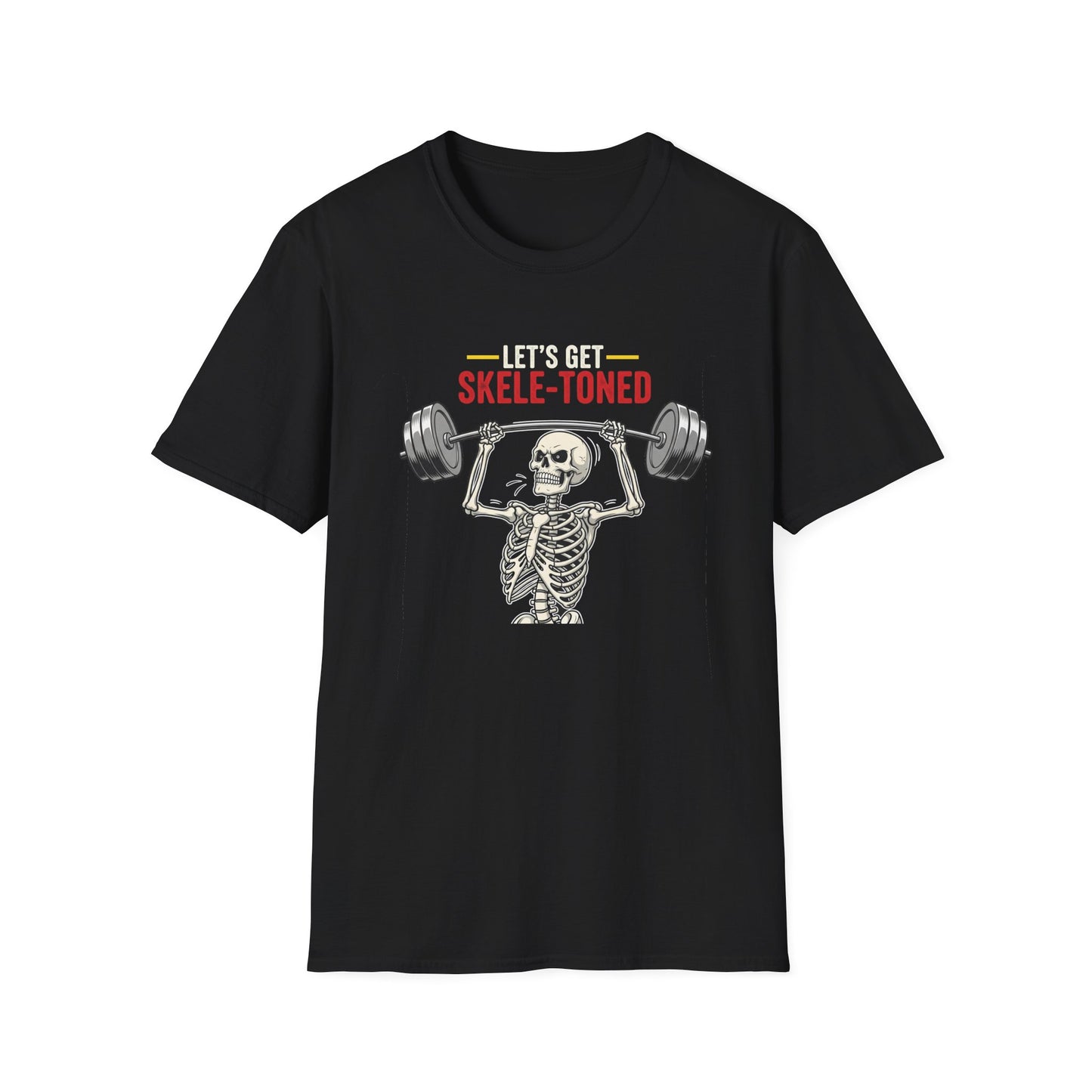 Let's Get Skele-Toned Halloween T-Shirt | Funny Fitness Tee, Unisex Halloween Apparel, Spooky Gym Shirt, Skeleton Workout Top, Unique Gift