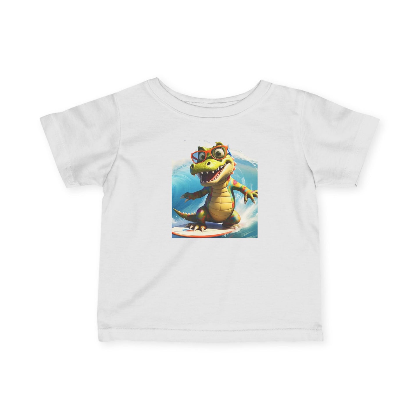 Cute Alligator Surfing Infant Tee - Perfect for Playtime & Summer Fun