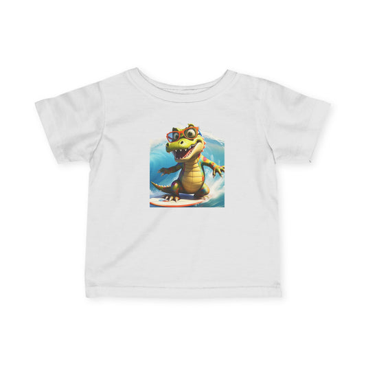 Cute Alligator Surfing Infant Tee - Perfect for Playtime & Summer Fun