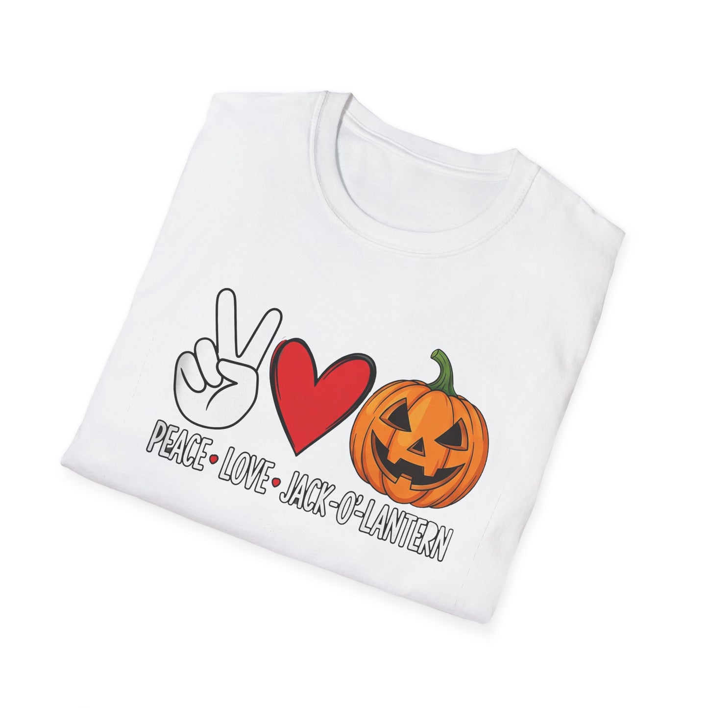 Fall Vibes Graphic T-Shirt, Pumpkin Love Tee, Unisex Halloween Shirt, Peace Love Pumpkin, Autumn Fashion Top