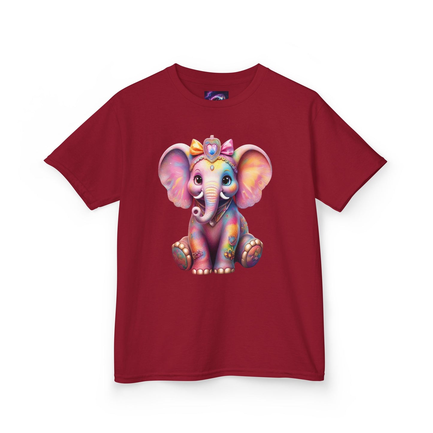 Colorful Elephant Kids Heavy Cotton Tee for Playful Adventures