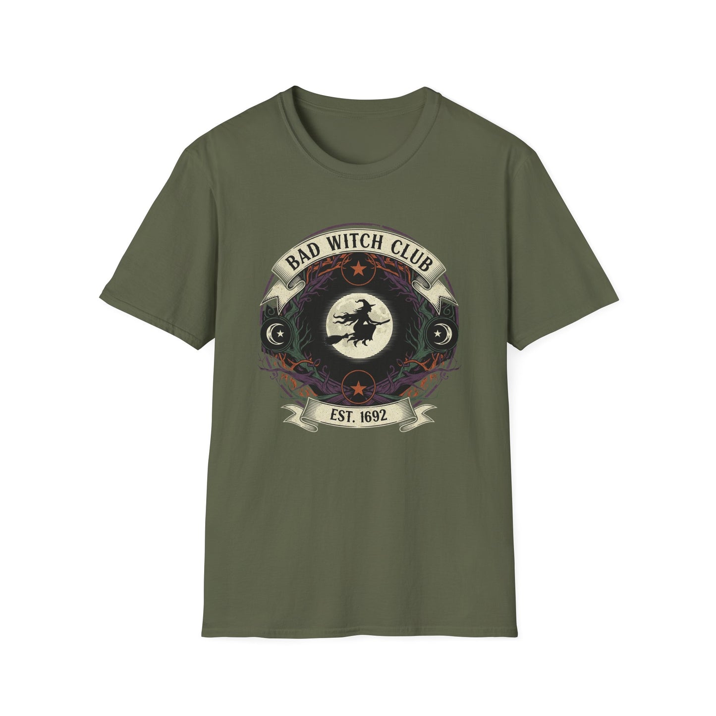 Unisex Bad Witch Club T-Shirt | Boho Style Tee, Witchy Gifts, Halloween Outfit, Casual Wear, Occult Apparel