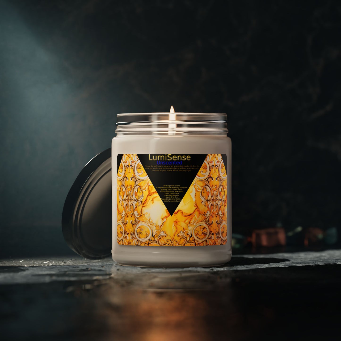 Handcrafted Scented Soy Candle - 9oz, Luxurious Orange Blossom Aroma