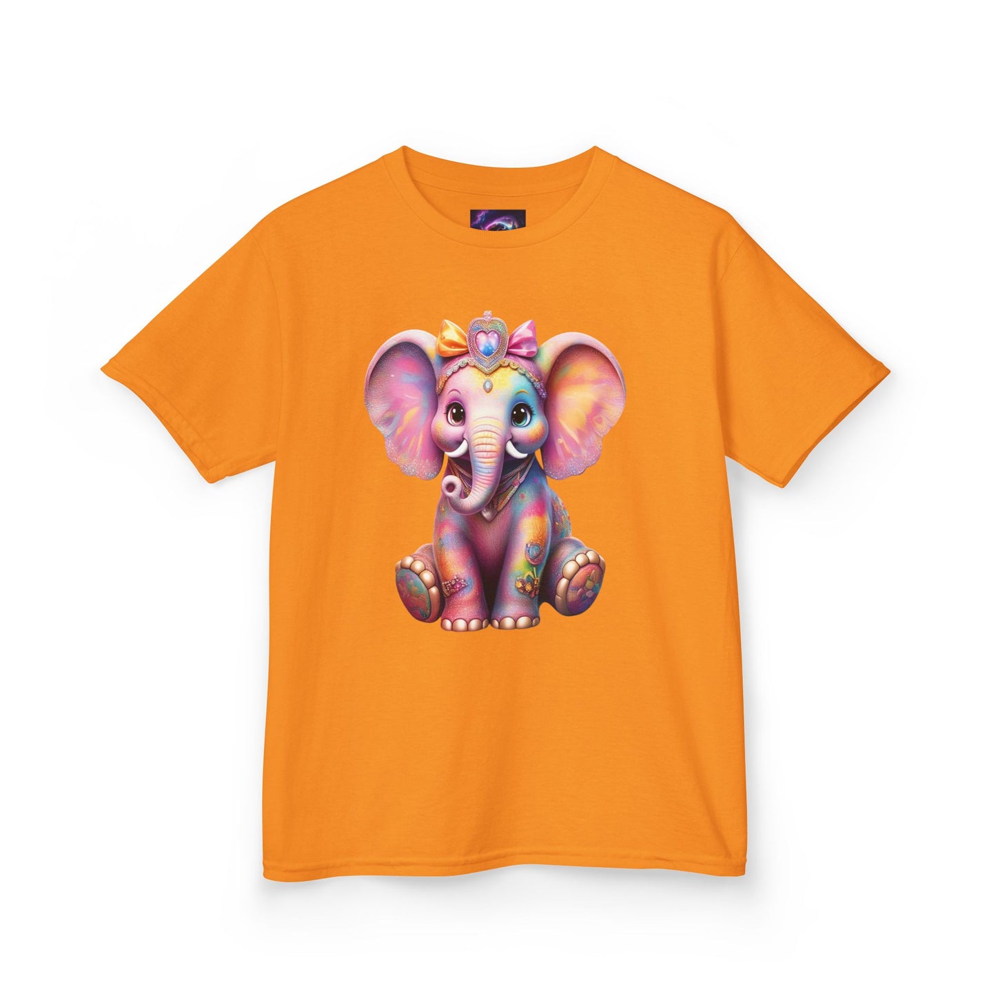Colorful Elephant Kids Heavy Cotton Tee for Playful Adventures