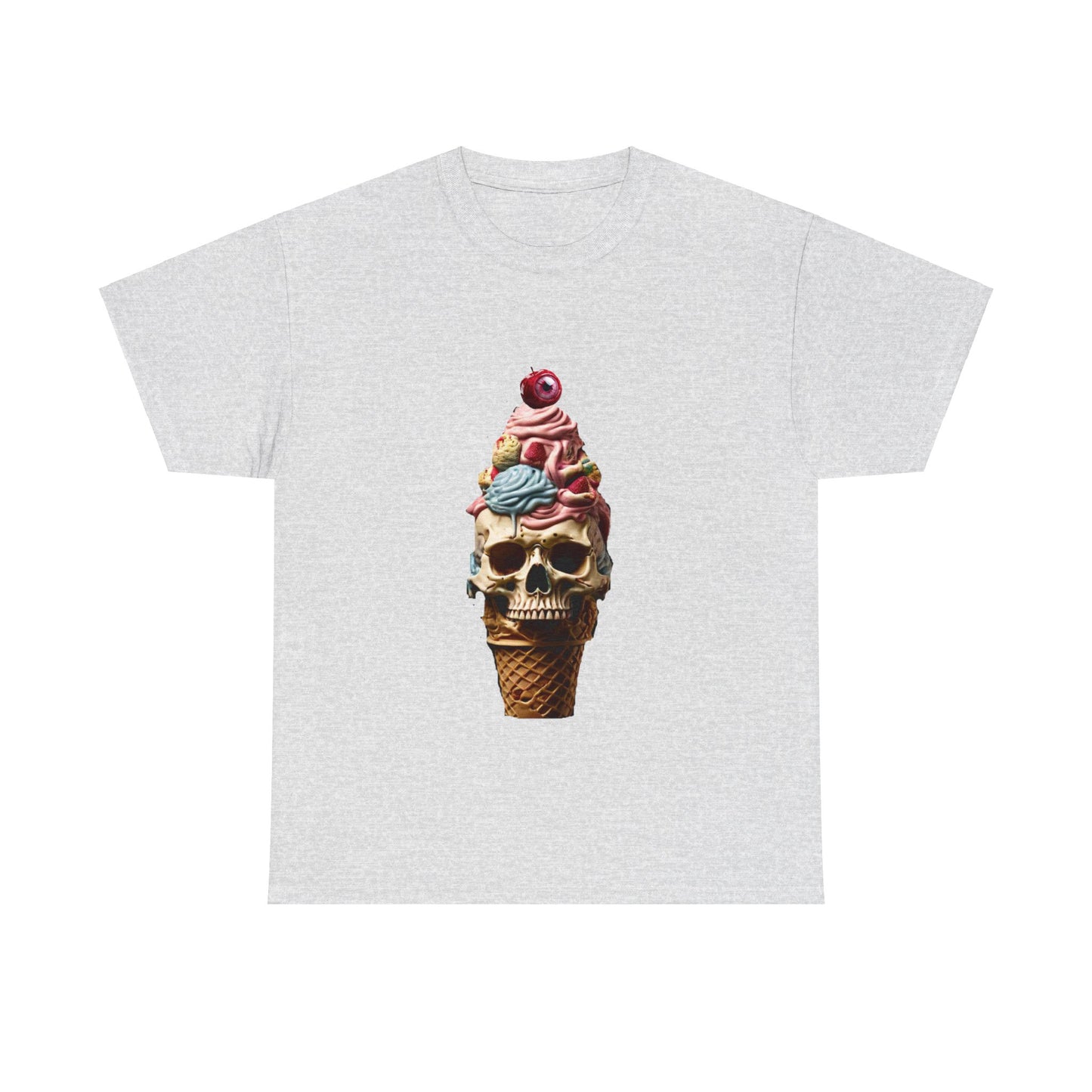 Skull Ice Cream Unisex Heavy Cotton Tee - S-Mart Shop Smart Treasures