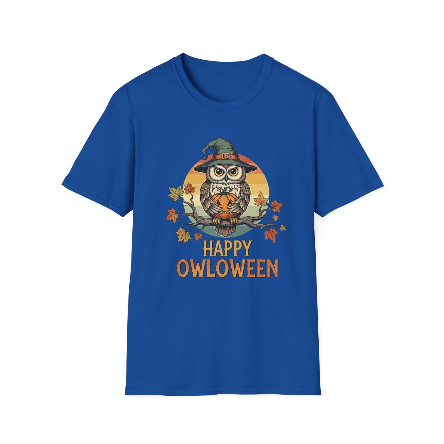 Halloween Happy Owl O Ween Graphic Tee, Casual Fall T-Shirt, Seasonal Gift, Unisex Halloween Shirt, Fun Halloween Outfit