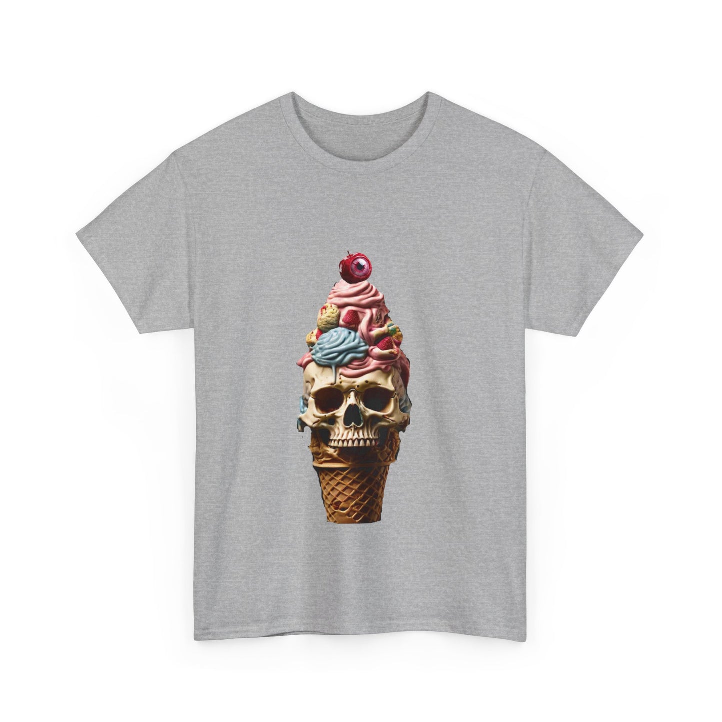 Skull Ice Cream Unisex Heavy Cotton Tee - S-Mart Shop Smart Treasures