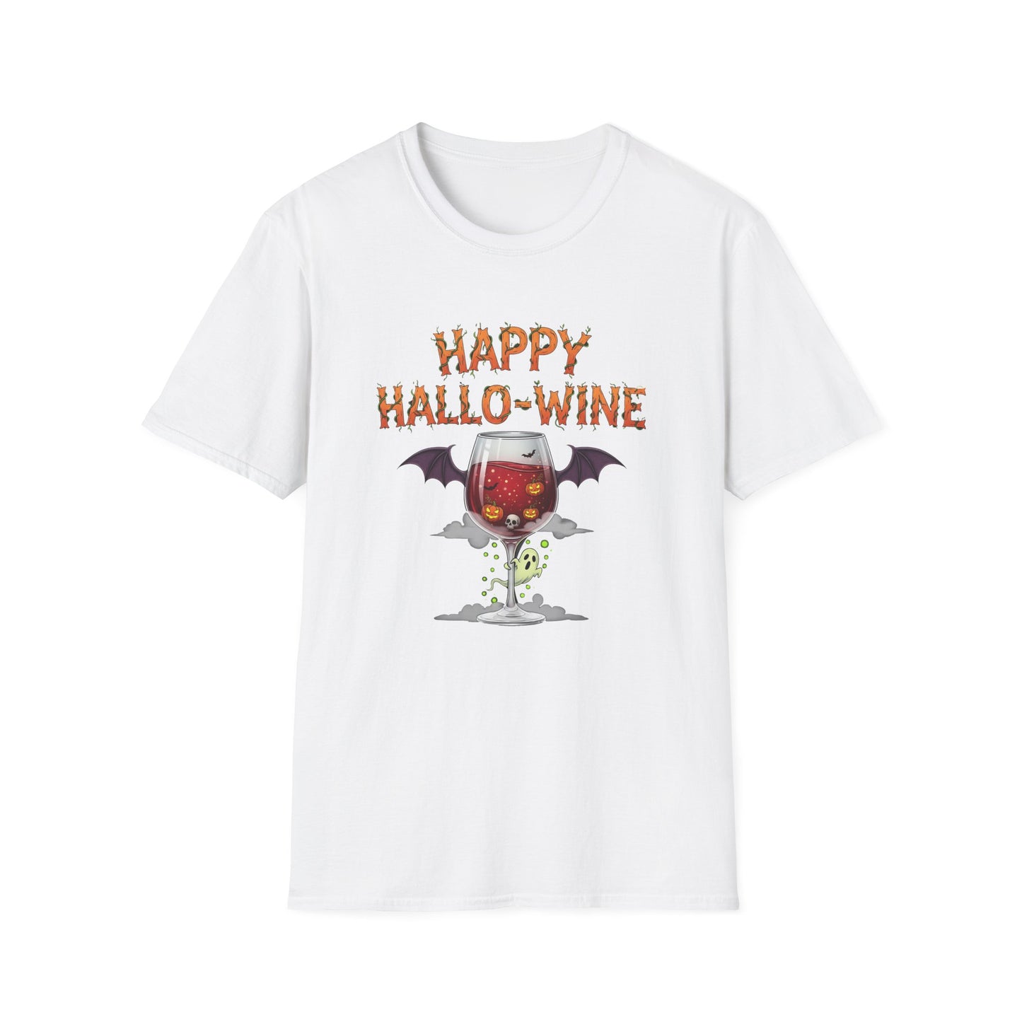 Happy Halloween Wine T-Shirt, Fun Costume Tee, Unisex Graphic Shirt, Spooky Party Wear, Gift for Wine Lovers