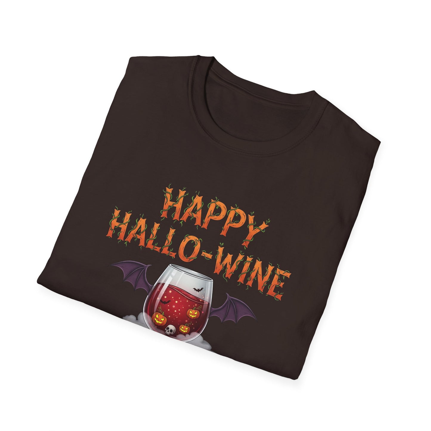 Happy Halloween Wine T-Shirt, Fun Costume Tee, Unisex Graphic Shirt, Spooky Party Wear, Gift for Wine Lovers